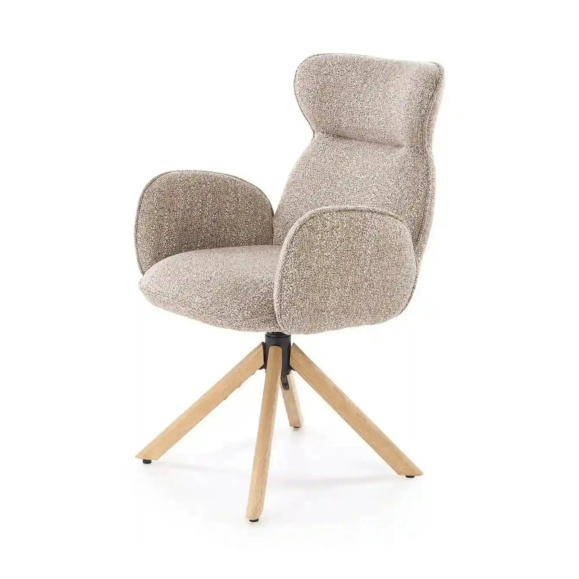 Scaun K585, bej inchis/stejar, stofa clasica/lemn, 63x64x93 cm