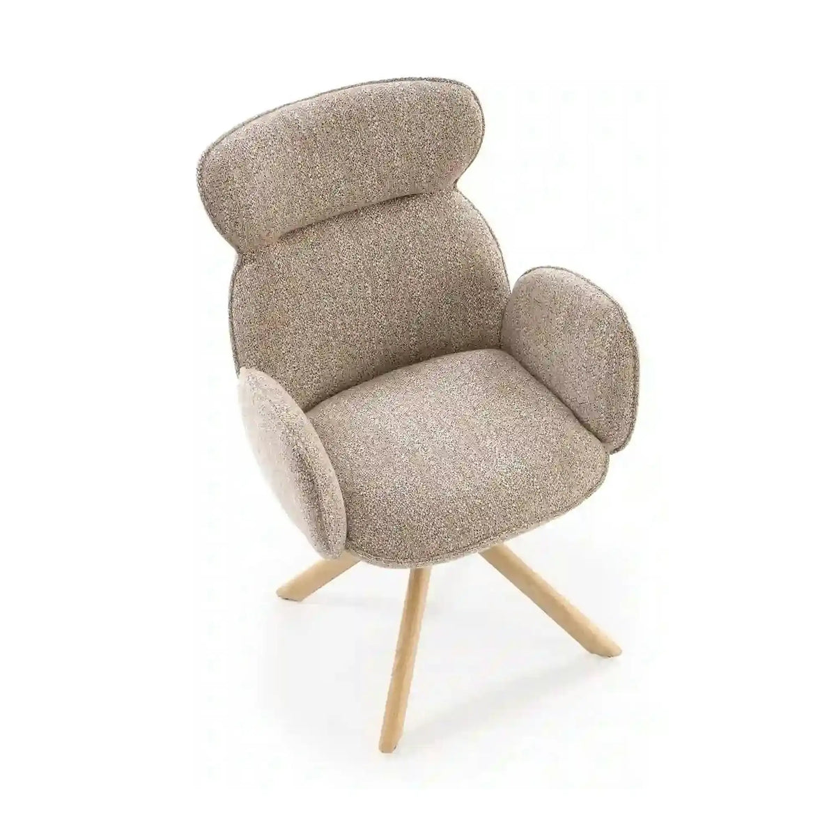 Scaun K585, bej inchis/stejar, stofa clasica/lemn, 63x64x93 cm