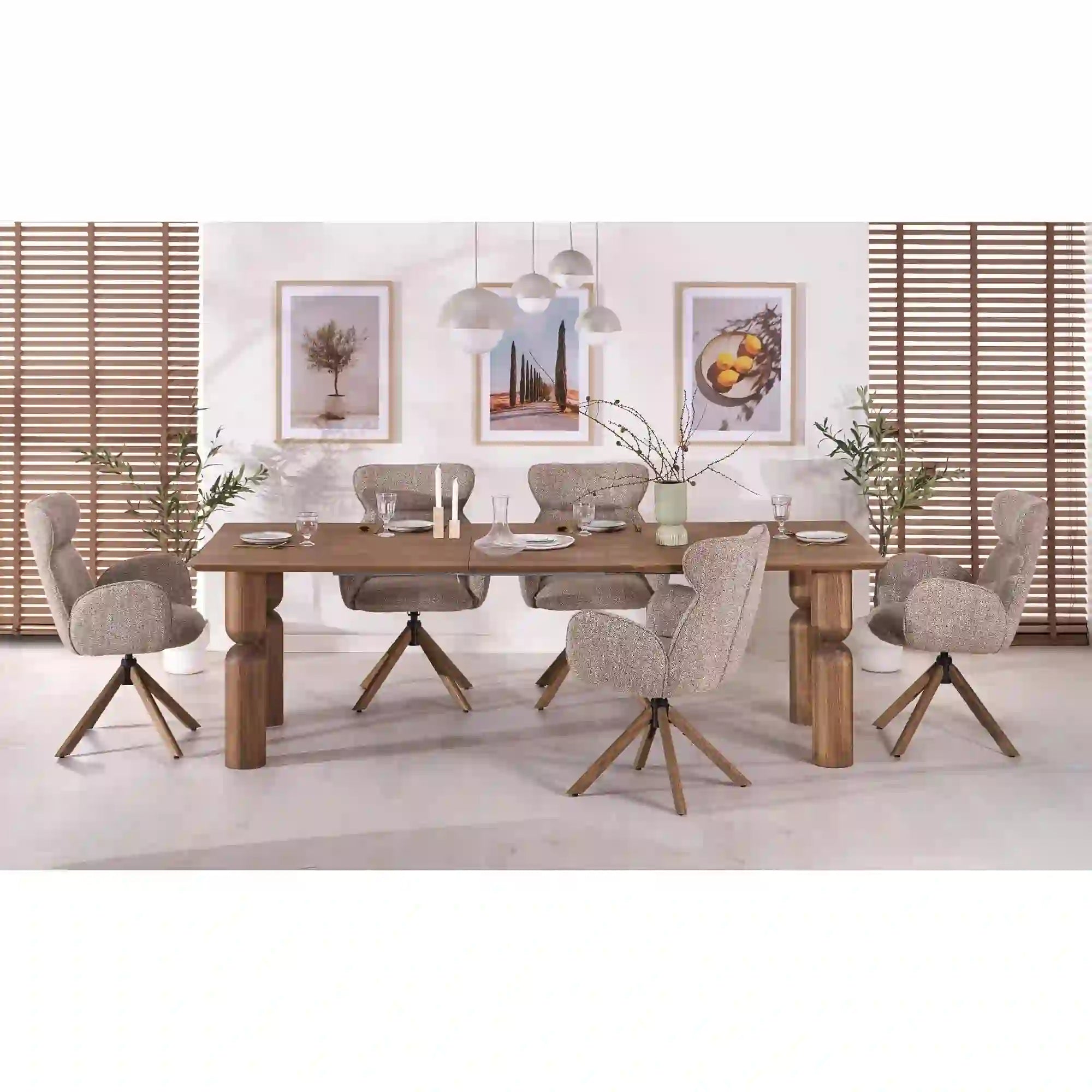 Scaun K585, bej inchis/stejar, stofa clasica/lemn, 63x64x93 cm