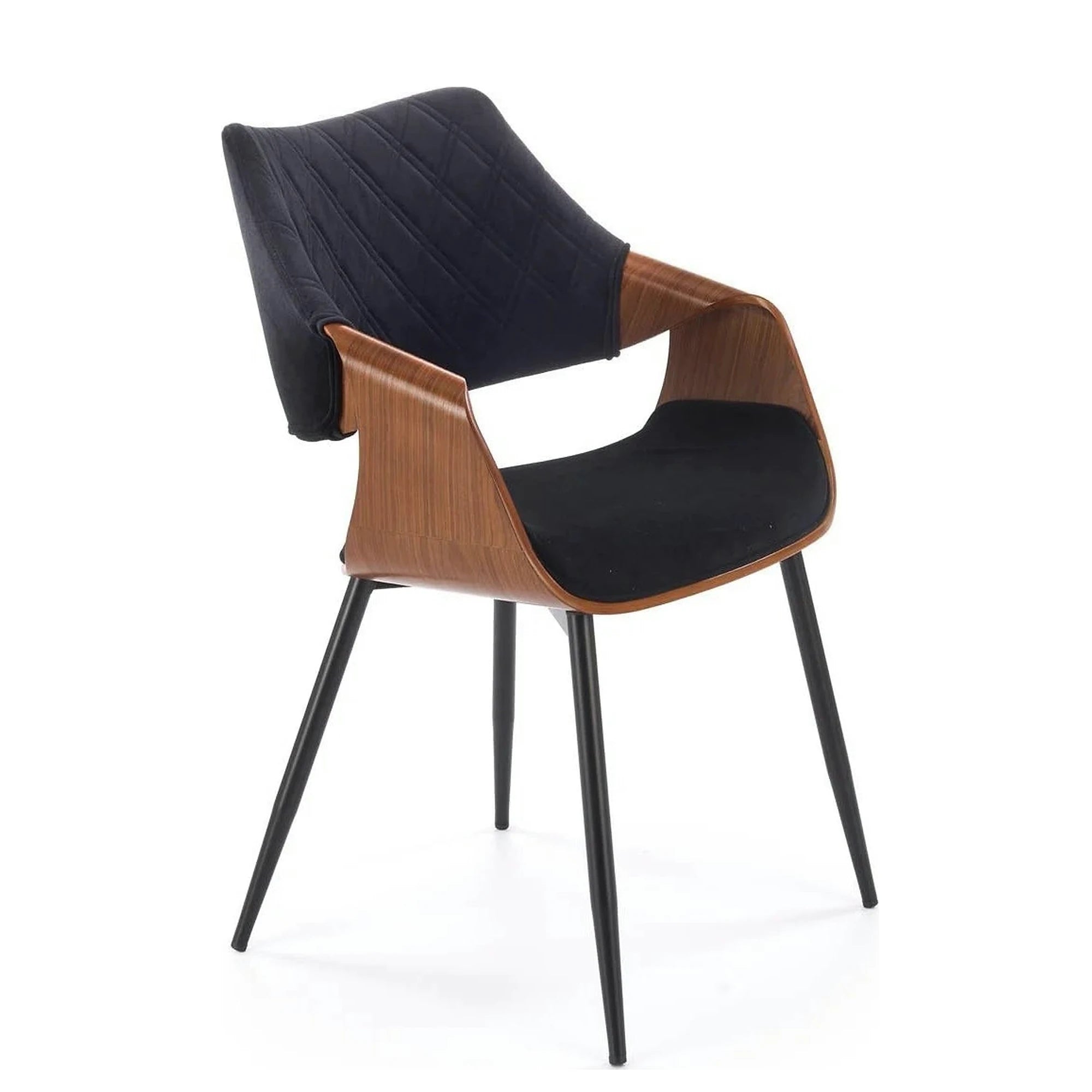 Scaun K586, negru - Bluvel 19, stofa catifelata/placaj indoit, 56x55x77 cm
