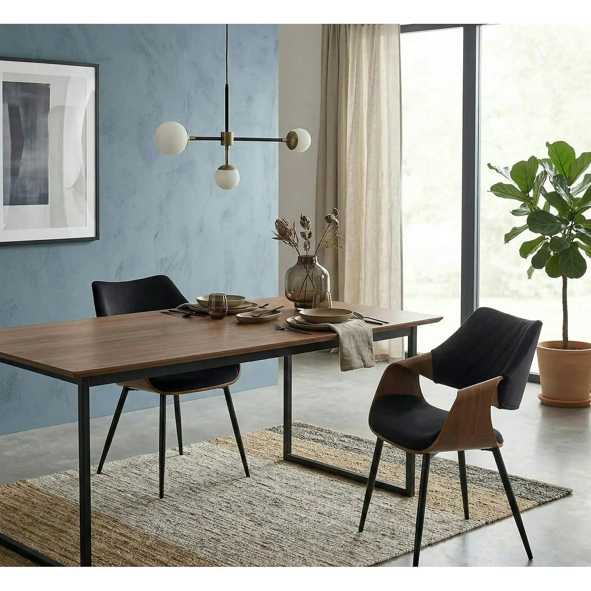 Scaun K586, negru - Bluvel 19, stofa catifelata/placaj indoit, 56x55x77 cm