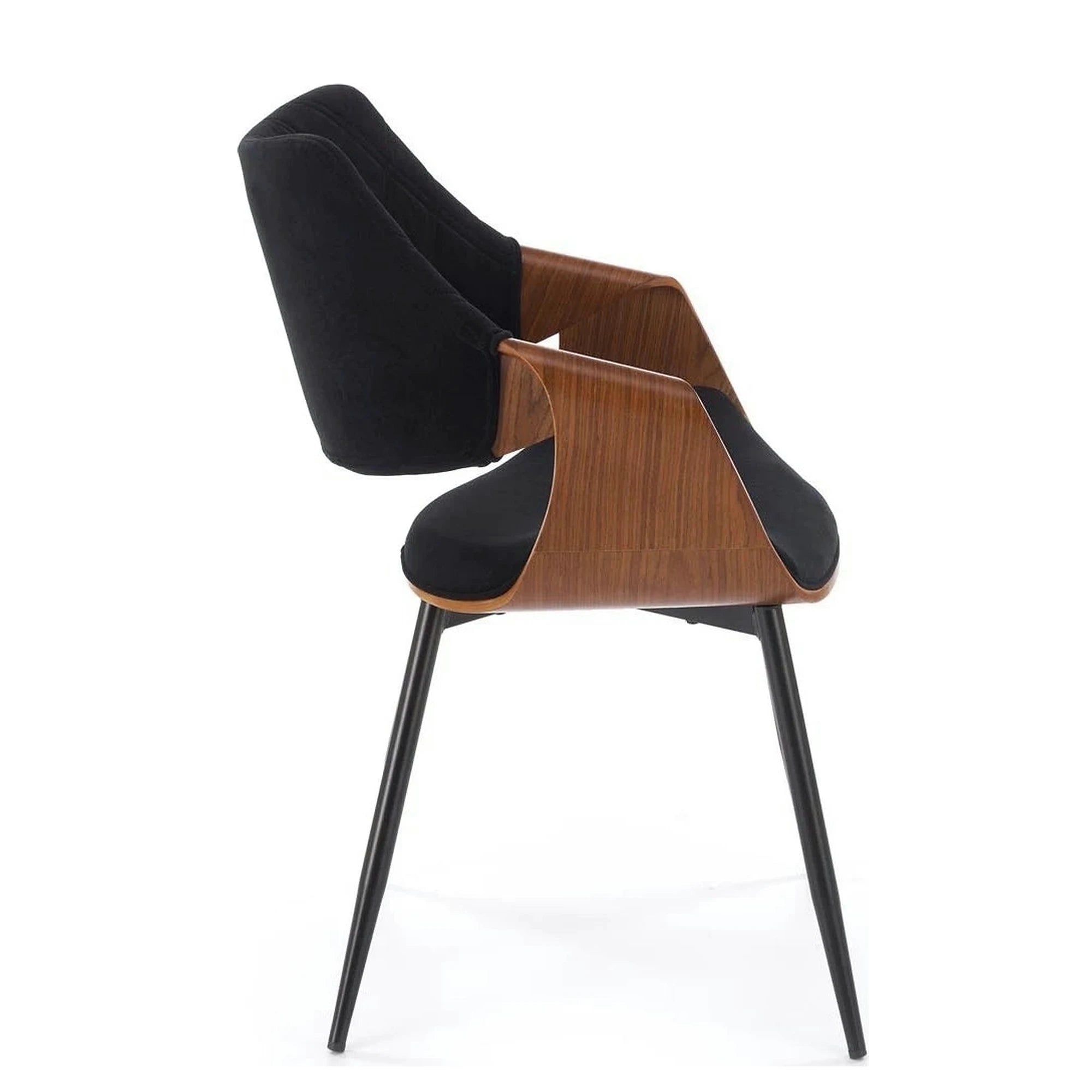 Scaun K586, negru - Bluvel 19, stofa catifelata/placaj indoit, 56x55x77 cm