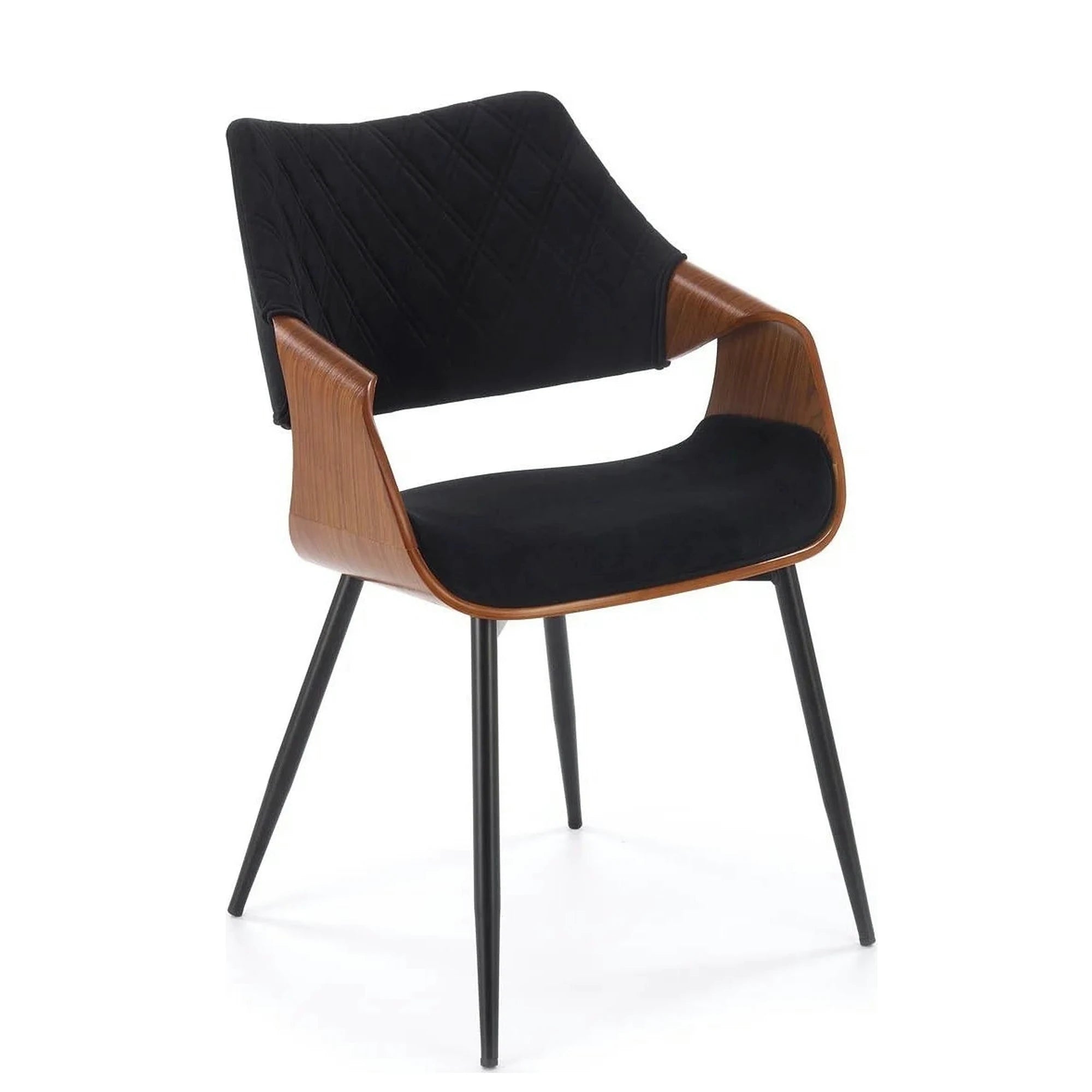 Scaun K586, negru - Bluvel 19, stofa catifelata/placaj indoit, 56x55x77 cm