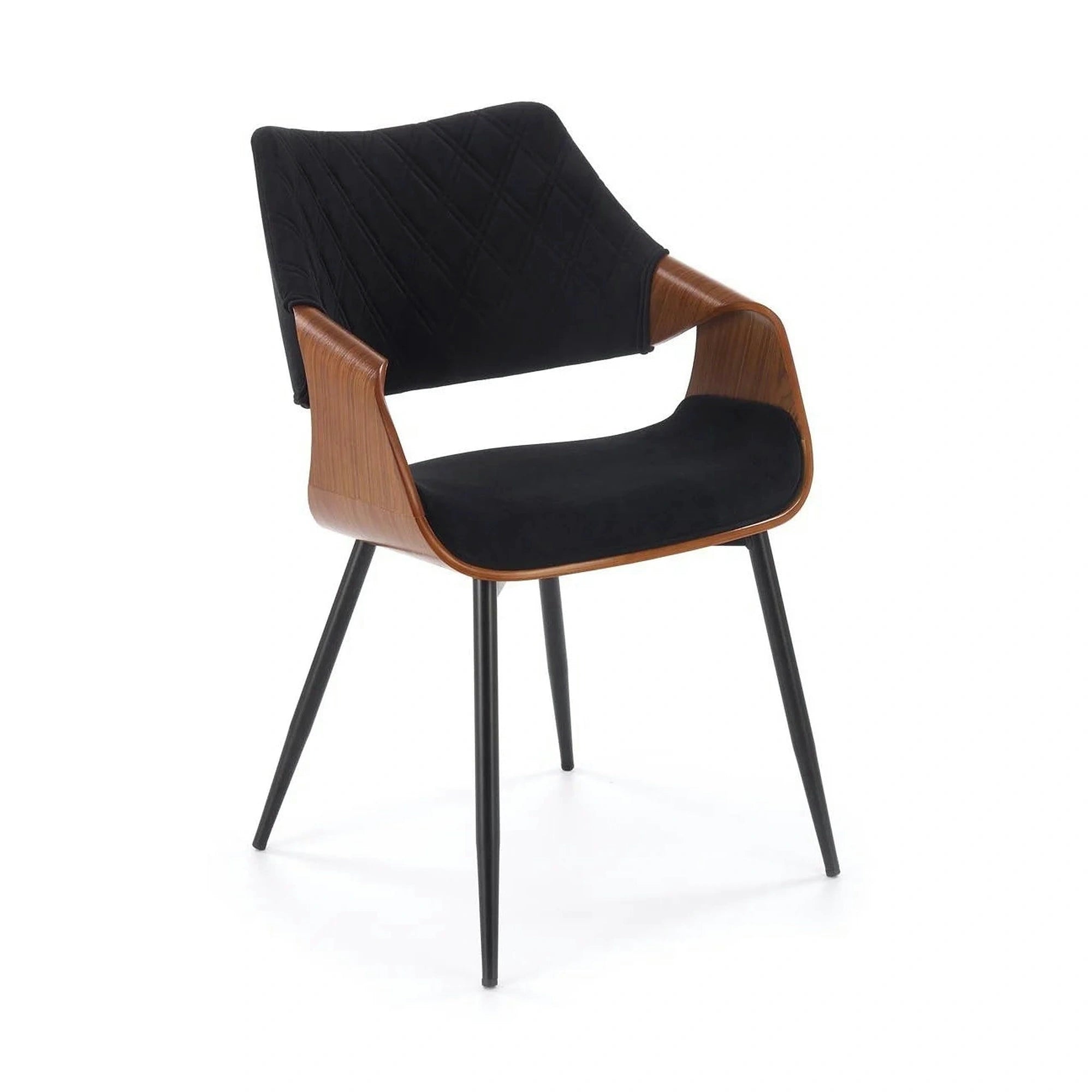 Scaun K586, negru - Bluvel 19, stofa catifelata/placaj indoit, 56x55x77 cm