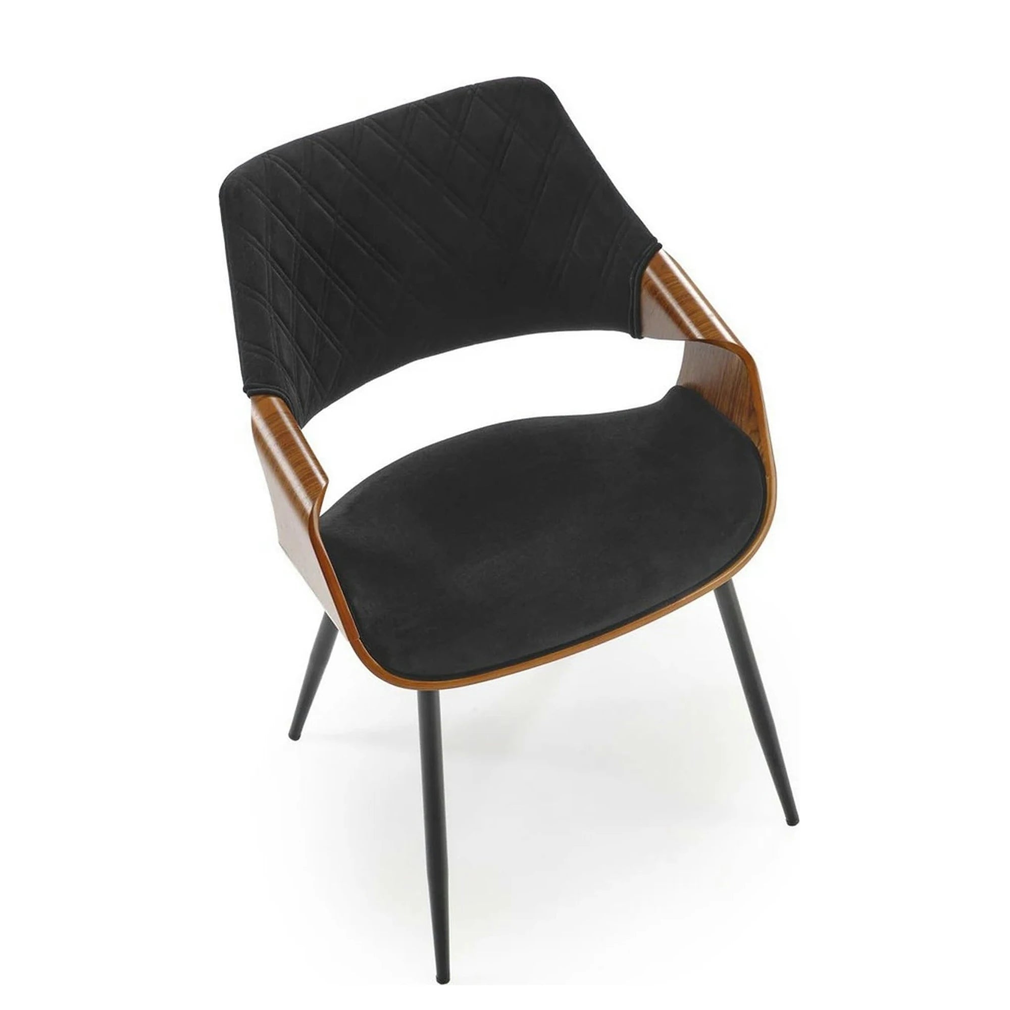 Scaun K586, negru - Bluvel 19, stofa catifelata/placaj indoit, 56x55x77 cm