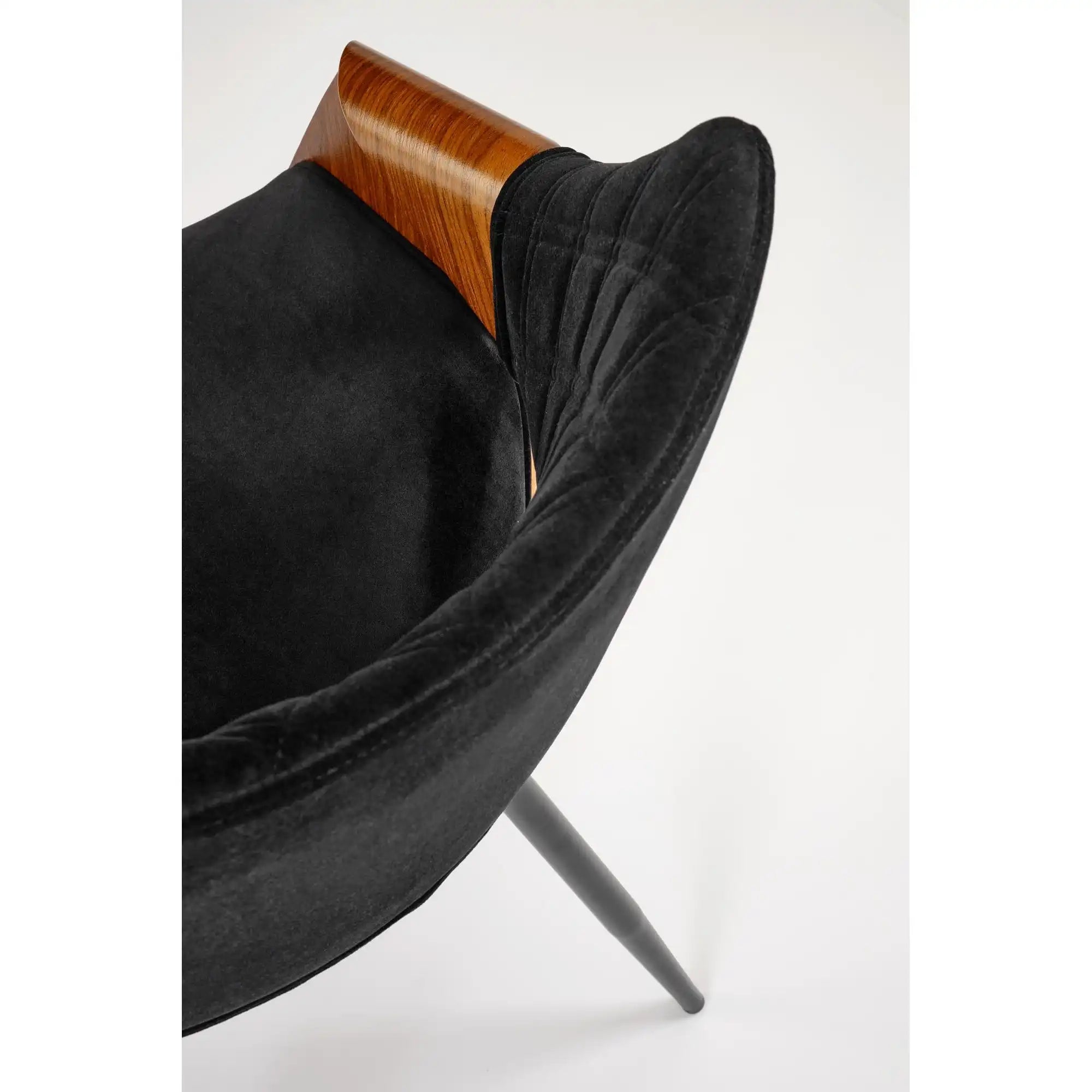 Scaun K586, negru - Bluvel 19, stofa catifelata/placaj indoit, 56x55x77 cm