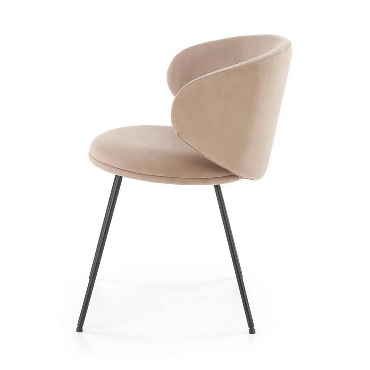 Scaun K587, bej - Mavel 38, stofa catifelata/otel, 60x58x77 cm