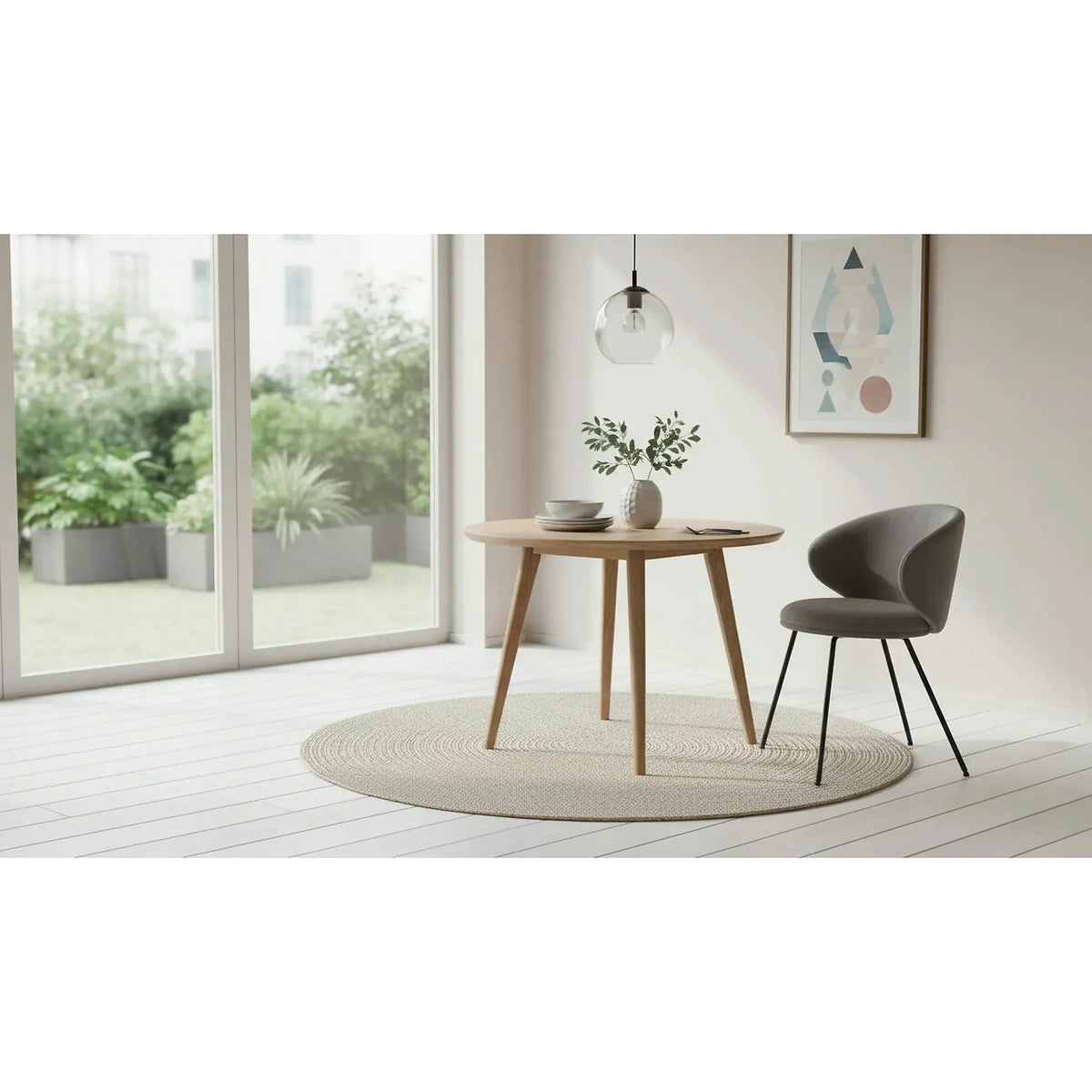 Scaun K587, gri - Mavel 14, stofa catifelata/otel, 60x58x77 cm