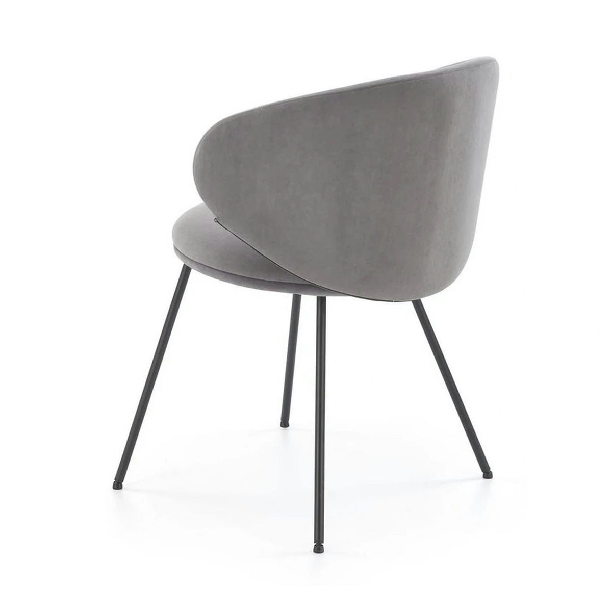Scaun K587, gri - Mavel 14, stofa catifelata/otel, 60x58x77 cm