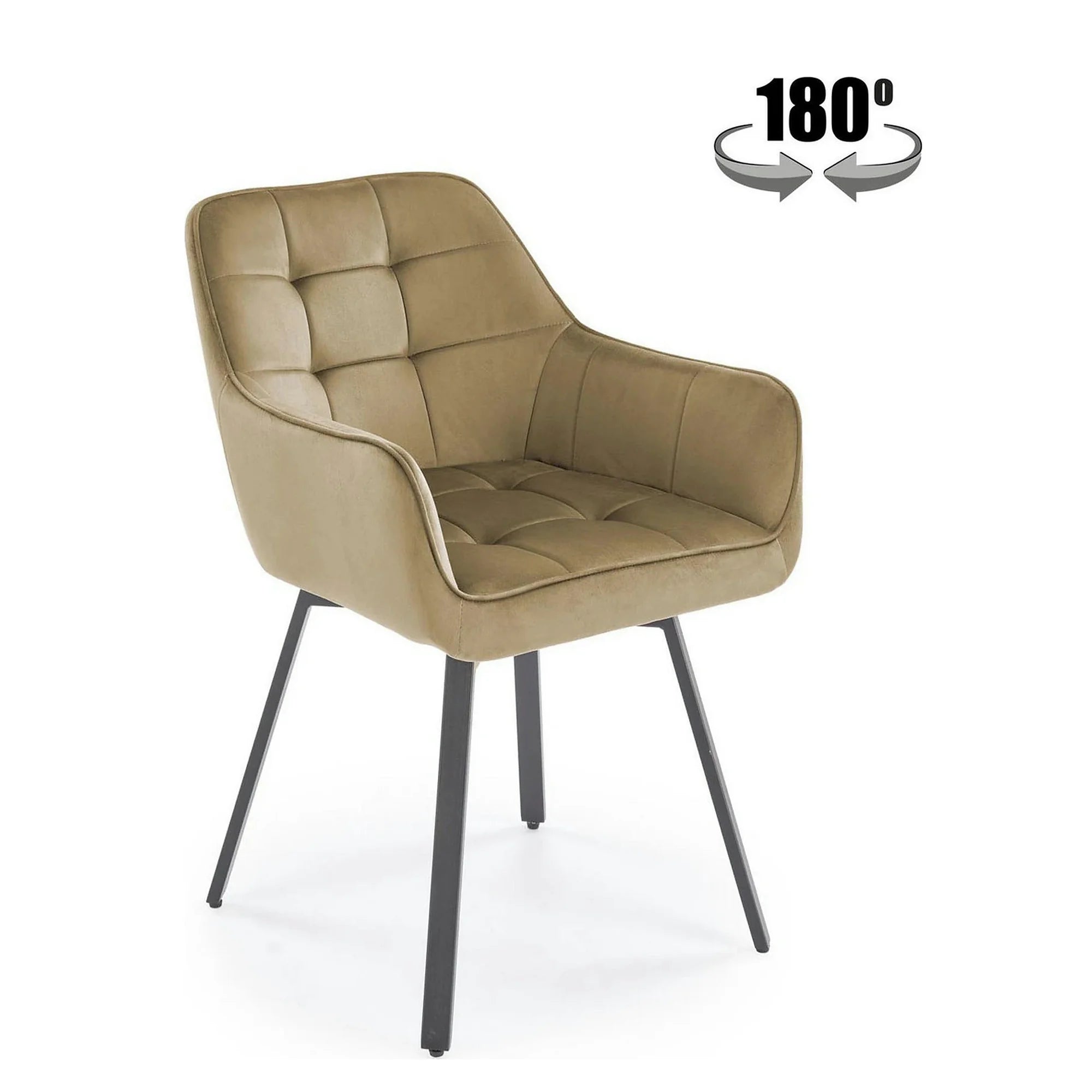 Scaun K588, bej - HLR 07, stofa catifelata/otel, 55x60x89 cm