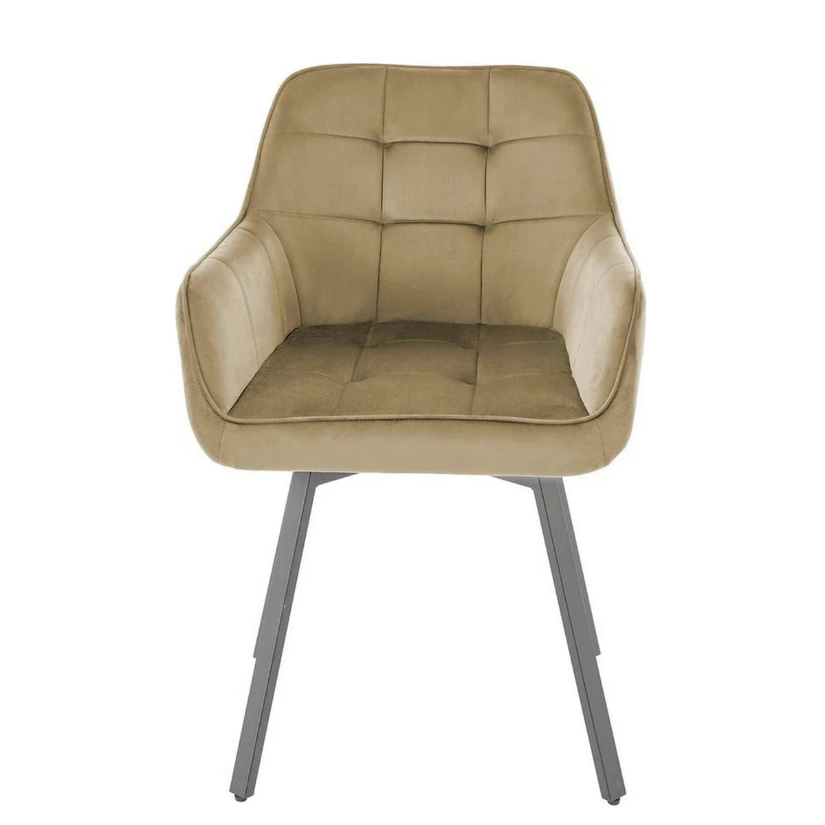 Scaun K588, bej - HLR 07, stofa catifelata/otel, 55x60x89 cm