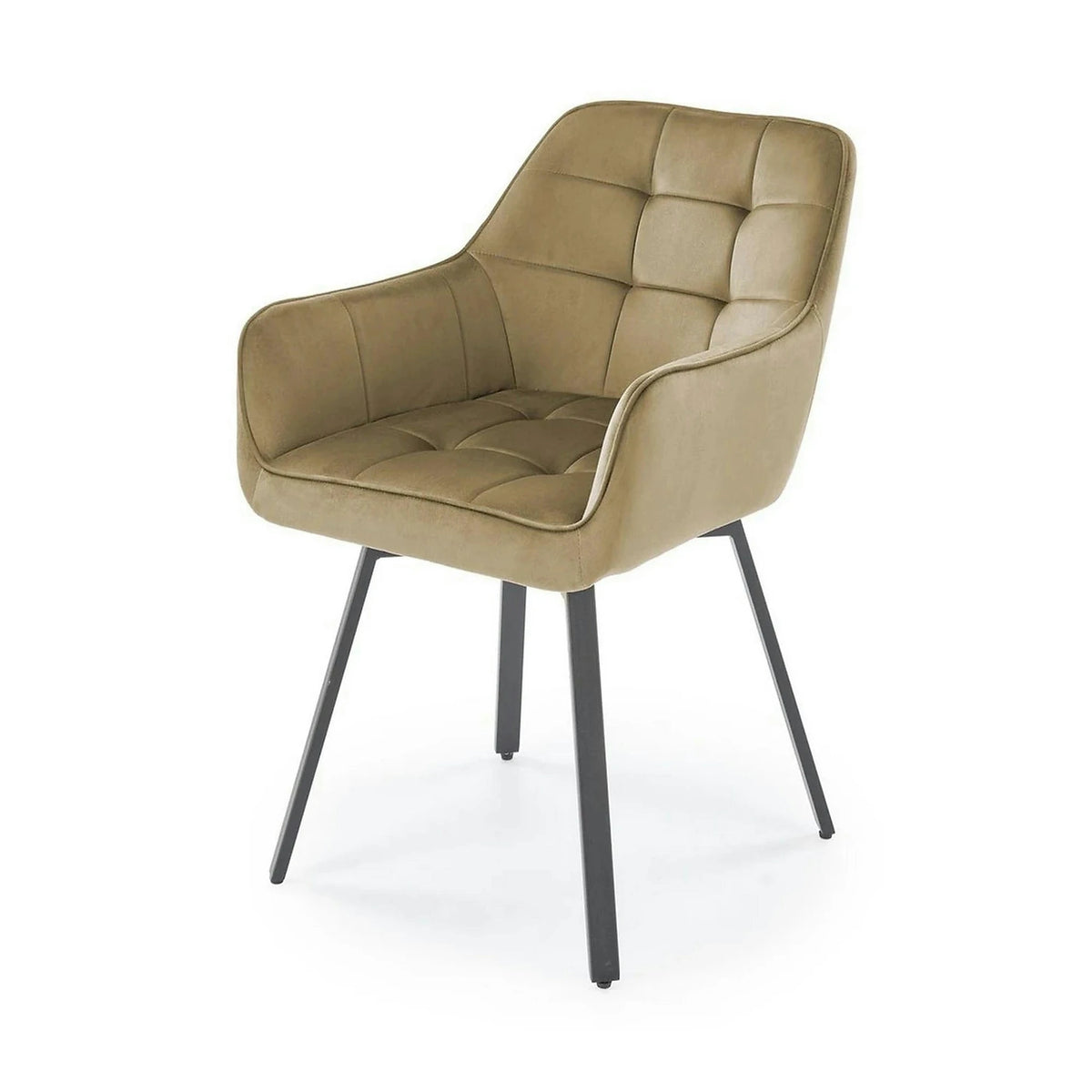 Scaun K588, bej - HLR 07, stofa catifelata/otel, 55x60x89 cm