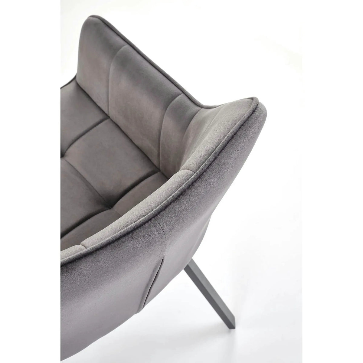 Scaun K588, gri - HLR 21, stofa catifelata/otel, 55x60x89 cm