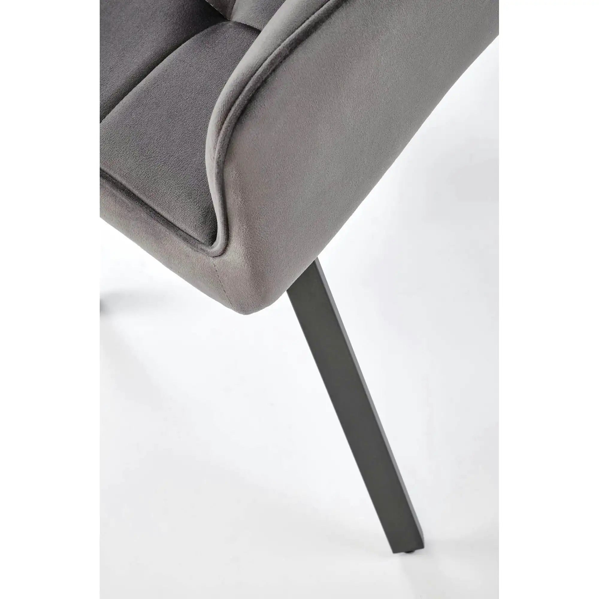 Scaun K588, gri - HLR 21, stofa catifelata/otel, 55x60x89 cm