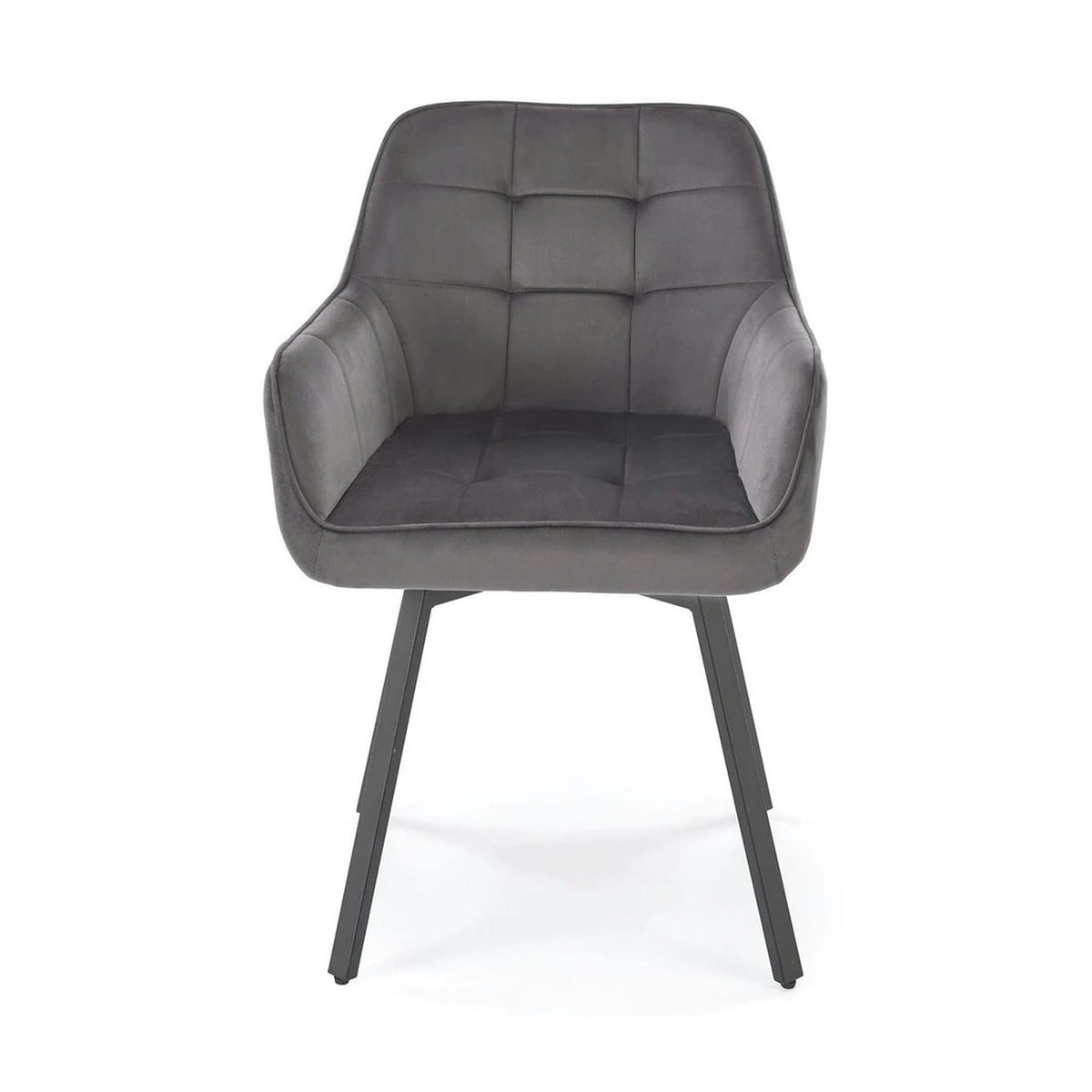 Scaun K588, gri - HLR 21, stofa catifelata/otel, 55x60x89 cm