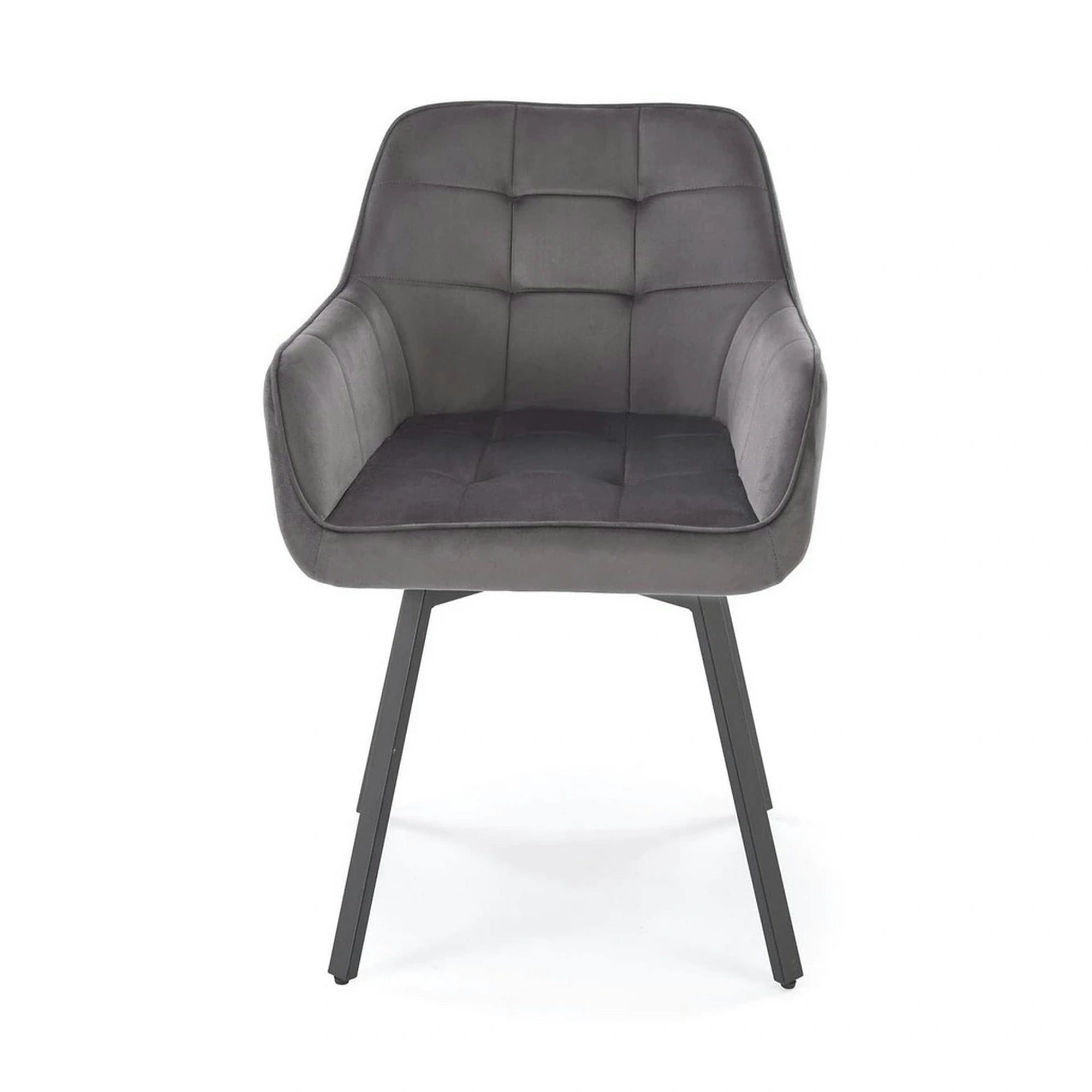 Scaun K588, gri - HLR 21, stofa catifelata/otel, 55x60x89 cm