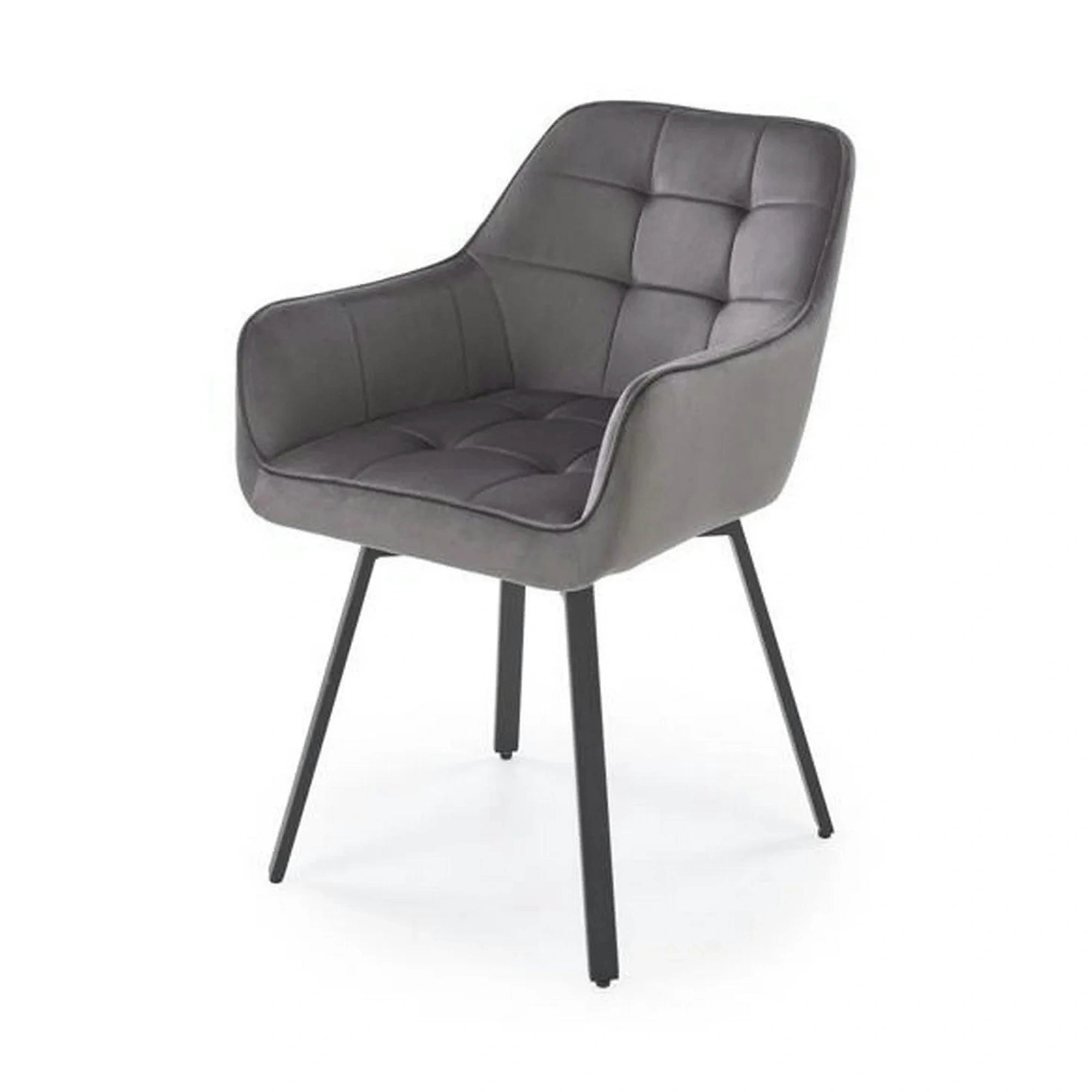 Scaun K588, gri - HLR 21, stofa catifelata/otel, 55x60x89 cm