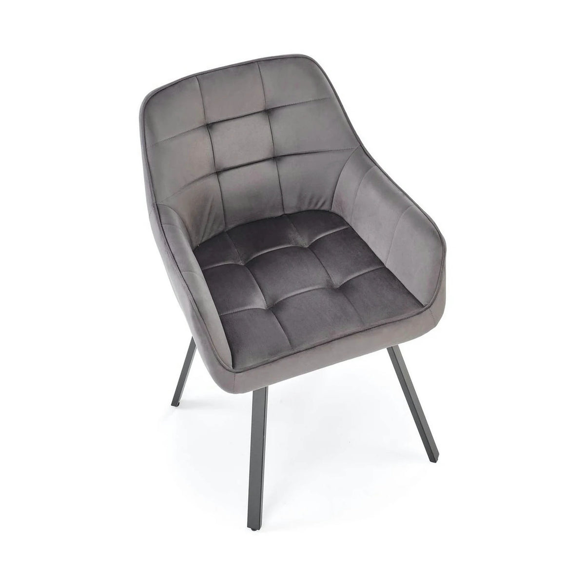 Scaun K588, gri - HLR 21, stofa catifelata/otel, 55x60x89 cm