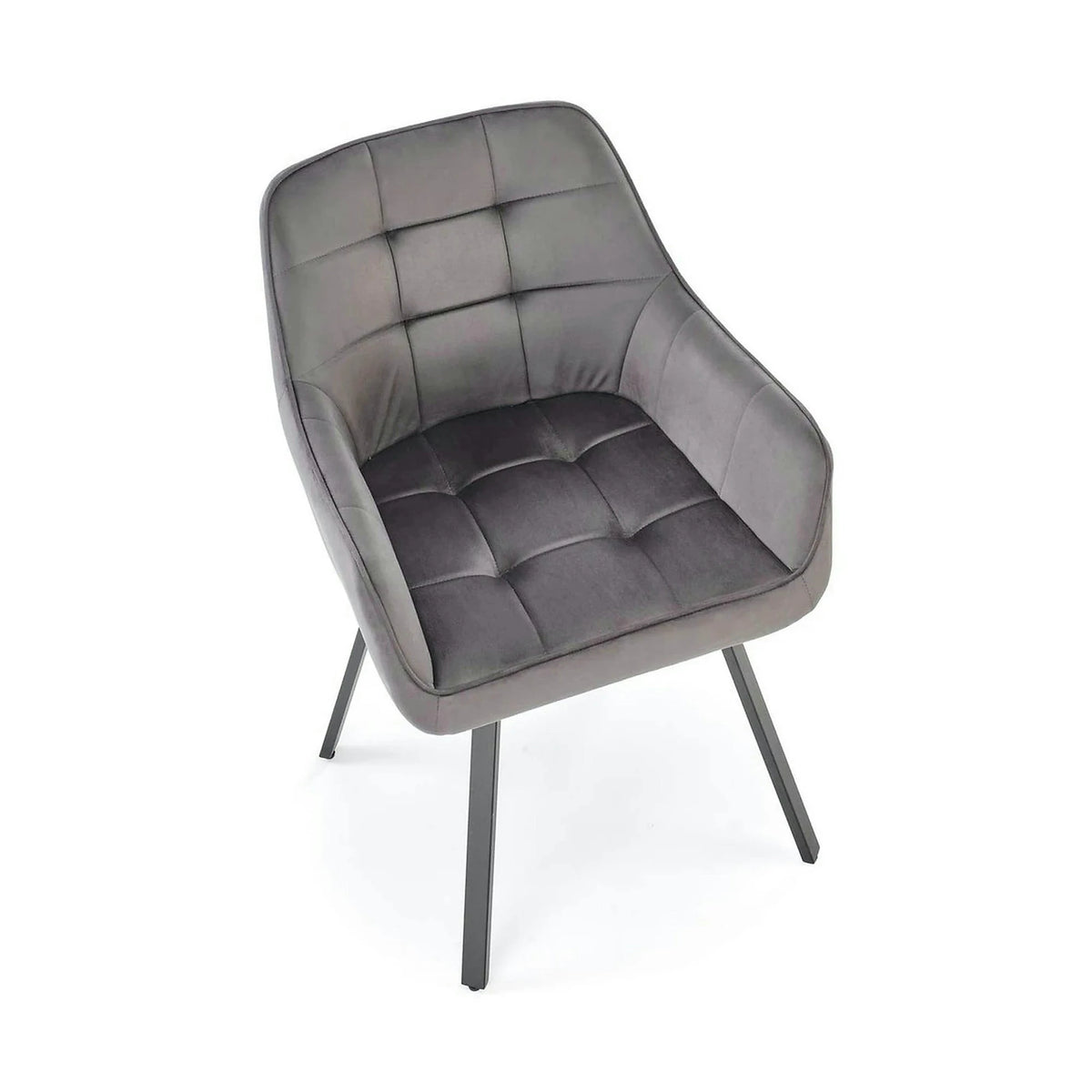 Scaun K588, gri - HLR 21, stofa catifelata/otel, 55x60x89 cm