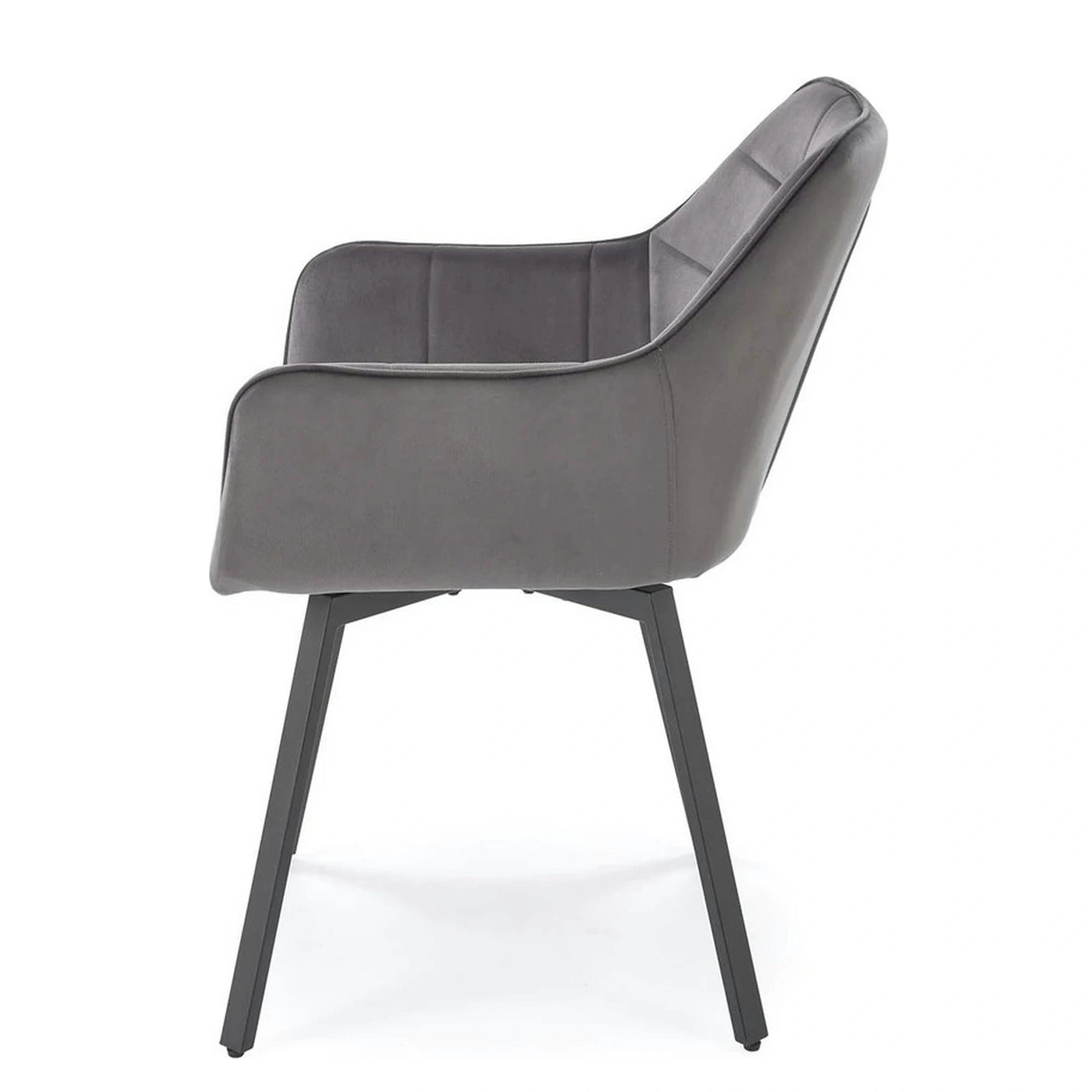 Scaun K588, gri - HLR 21, stofa catifelata/otel, 55x60x89 cm