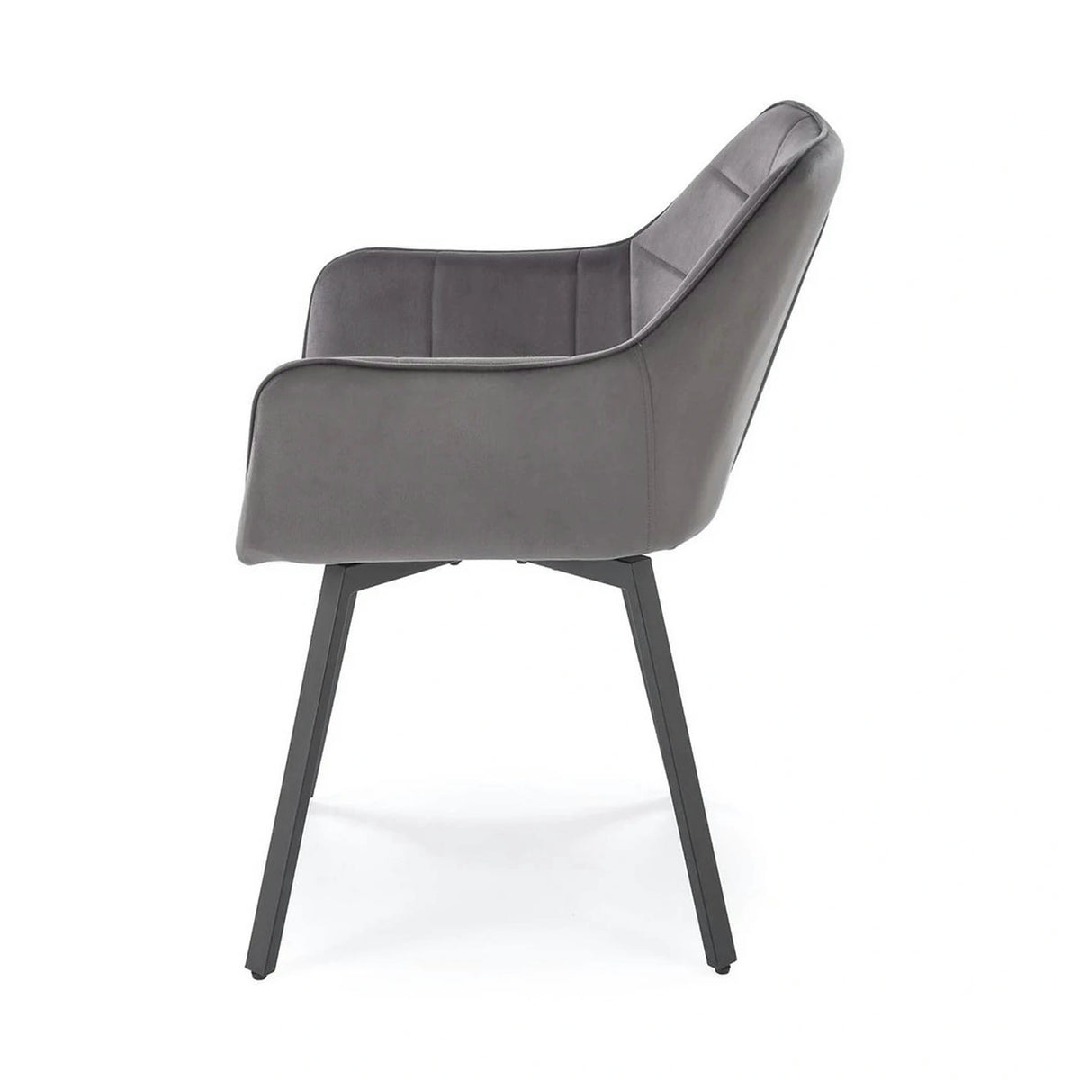 Scaun K588, gri - HLR 21, stofa catifelata/otel, 55x60x89 cm