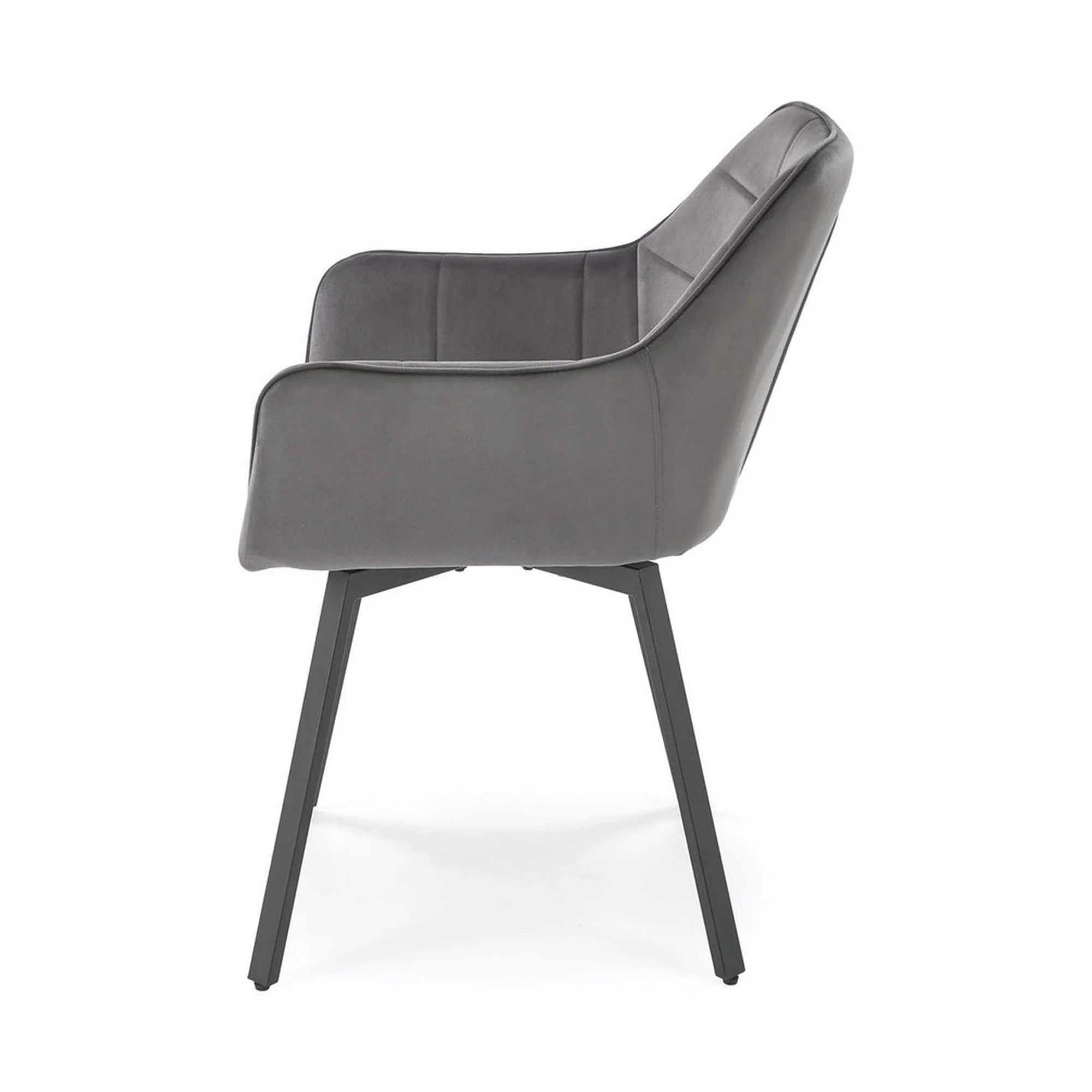 Scaun K588, gri - HLR 21, stofa catifelata/otel, 55x60x89 cm