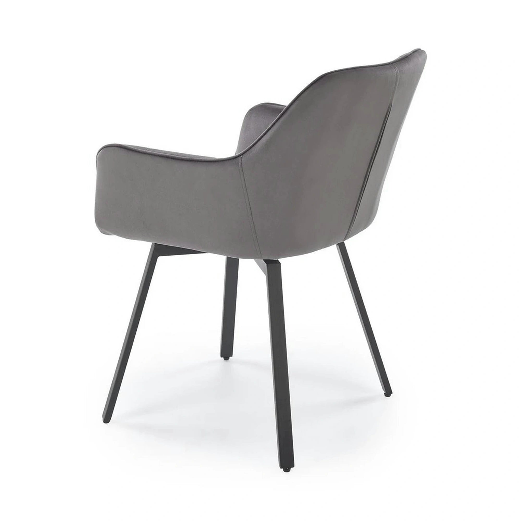 Scaun K588, gri - HLR 21, stofa catifelata/otel, 55x60x89 cm