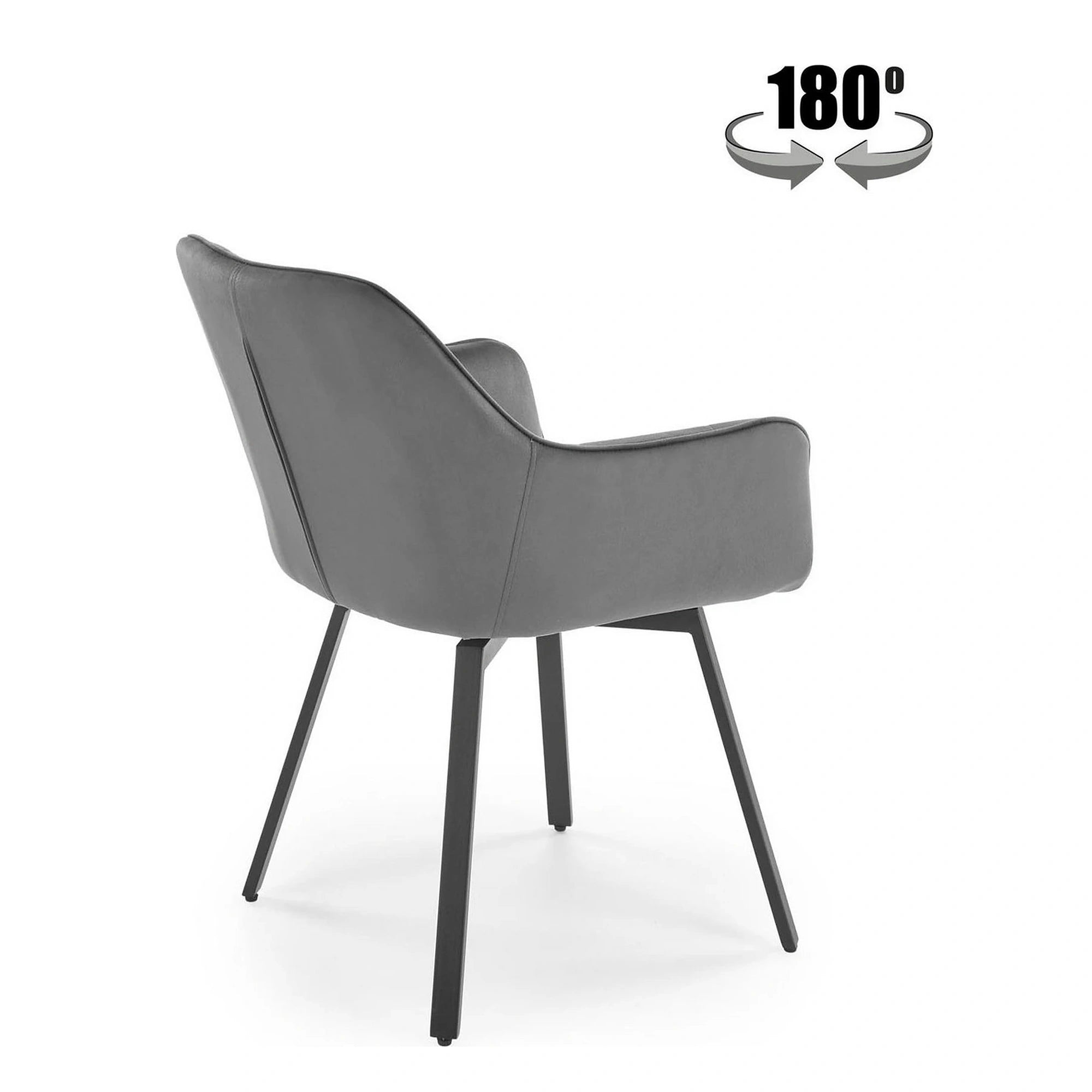 Scaun K588, gri - HLR 21, stofa catifelata/otel, 55x60x89 cm