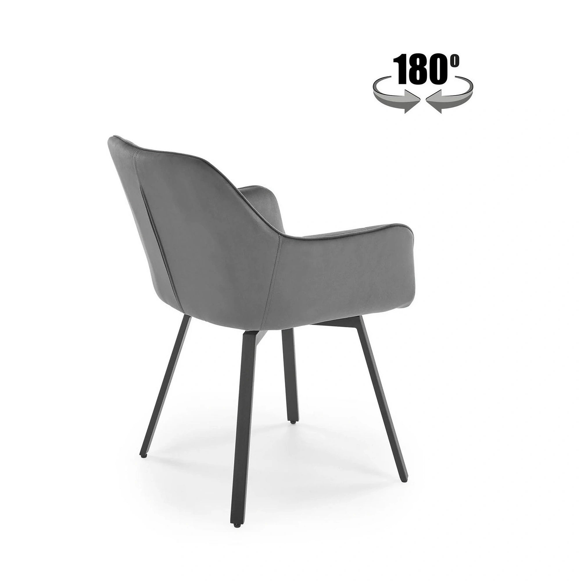 Scaun K588, gri - HLR 21, stofa catifelata/otel, 55x60x89 cm