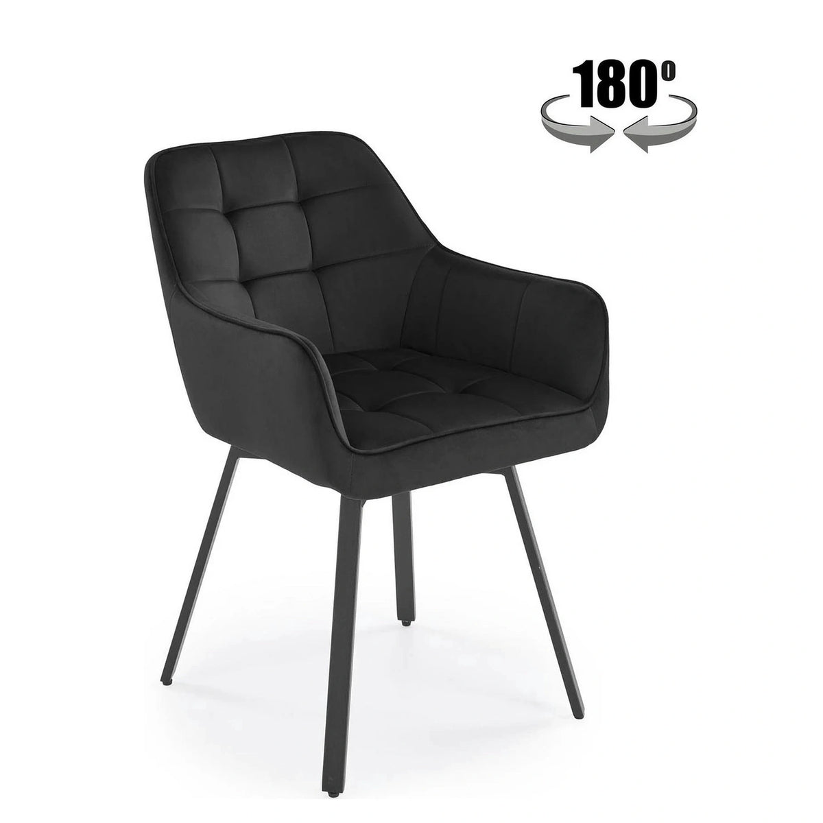 Scaun K588, negru - HLR 66, stofa catifelata/otel, 55x60x89 cm