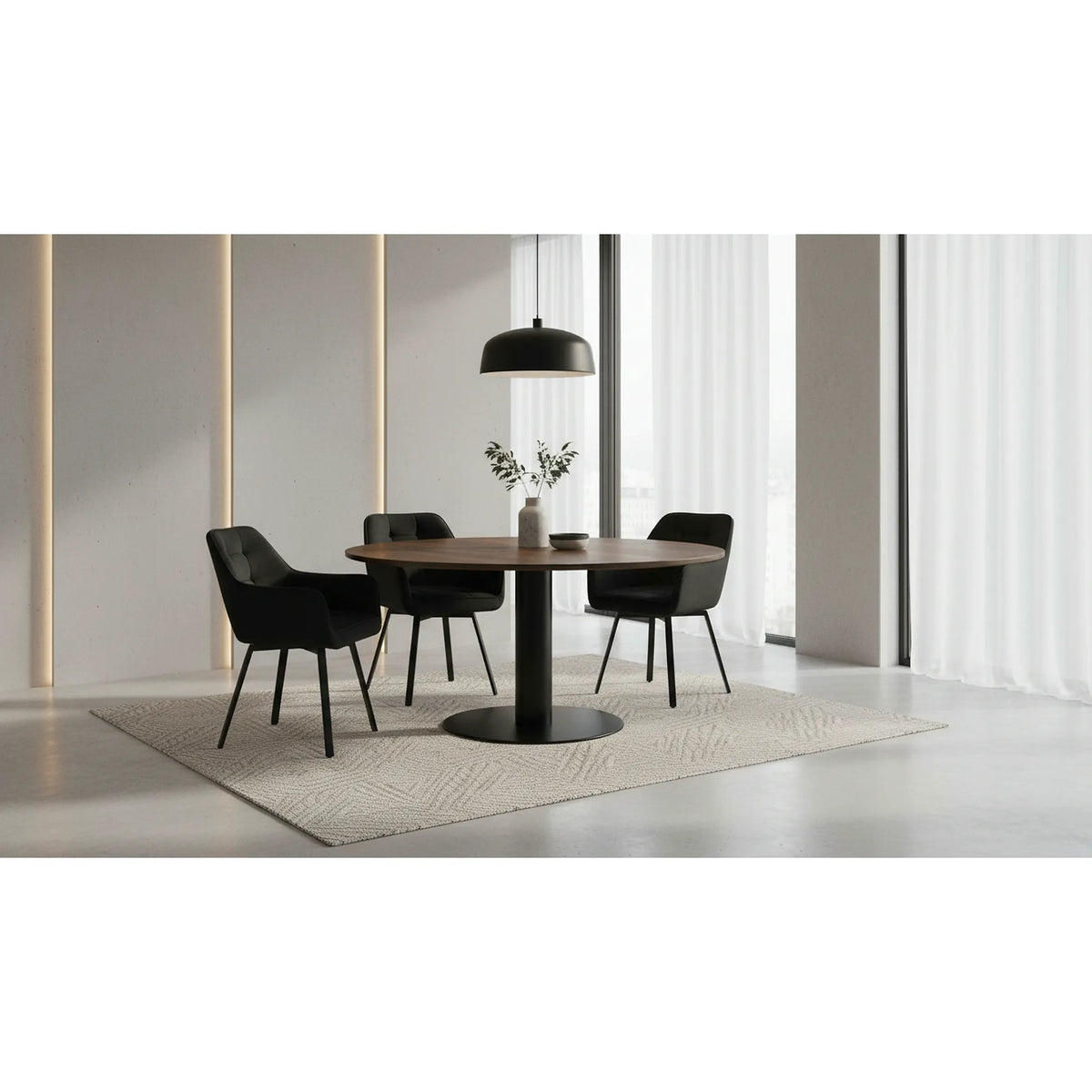 Scaun K588, negru - HLR 66, stofa catifelata/otel, 55x60x89 cm