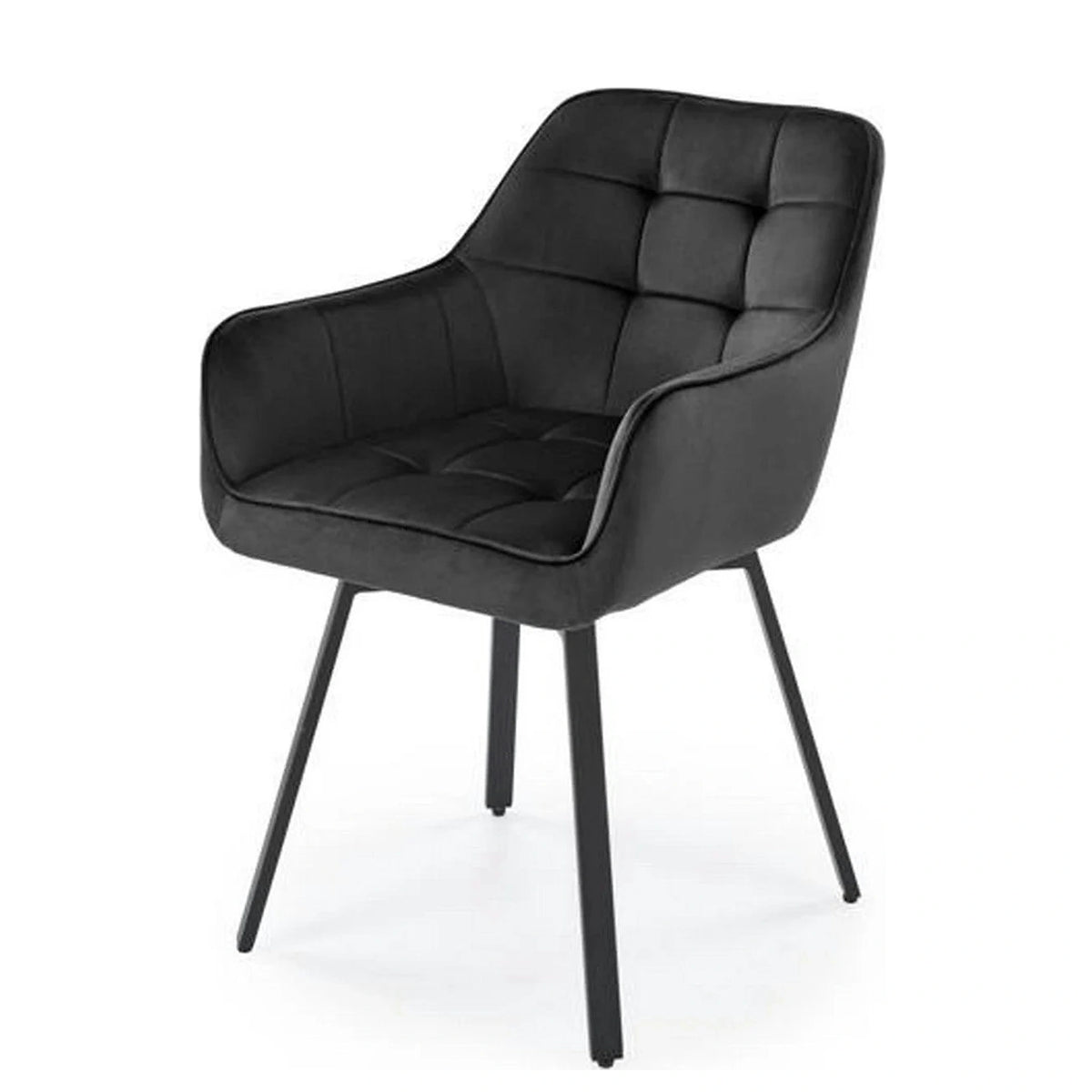Scaun K588, negru - HLR 66, stofa catifelata/otel, 55x60x89 cm