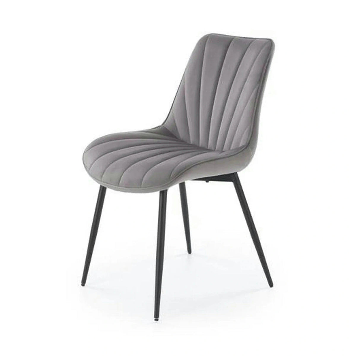 Scaun K589, gri - Bluvel 14, stofa catifelata/otel, 50x63x87 cm