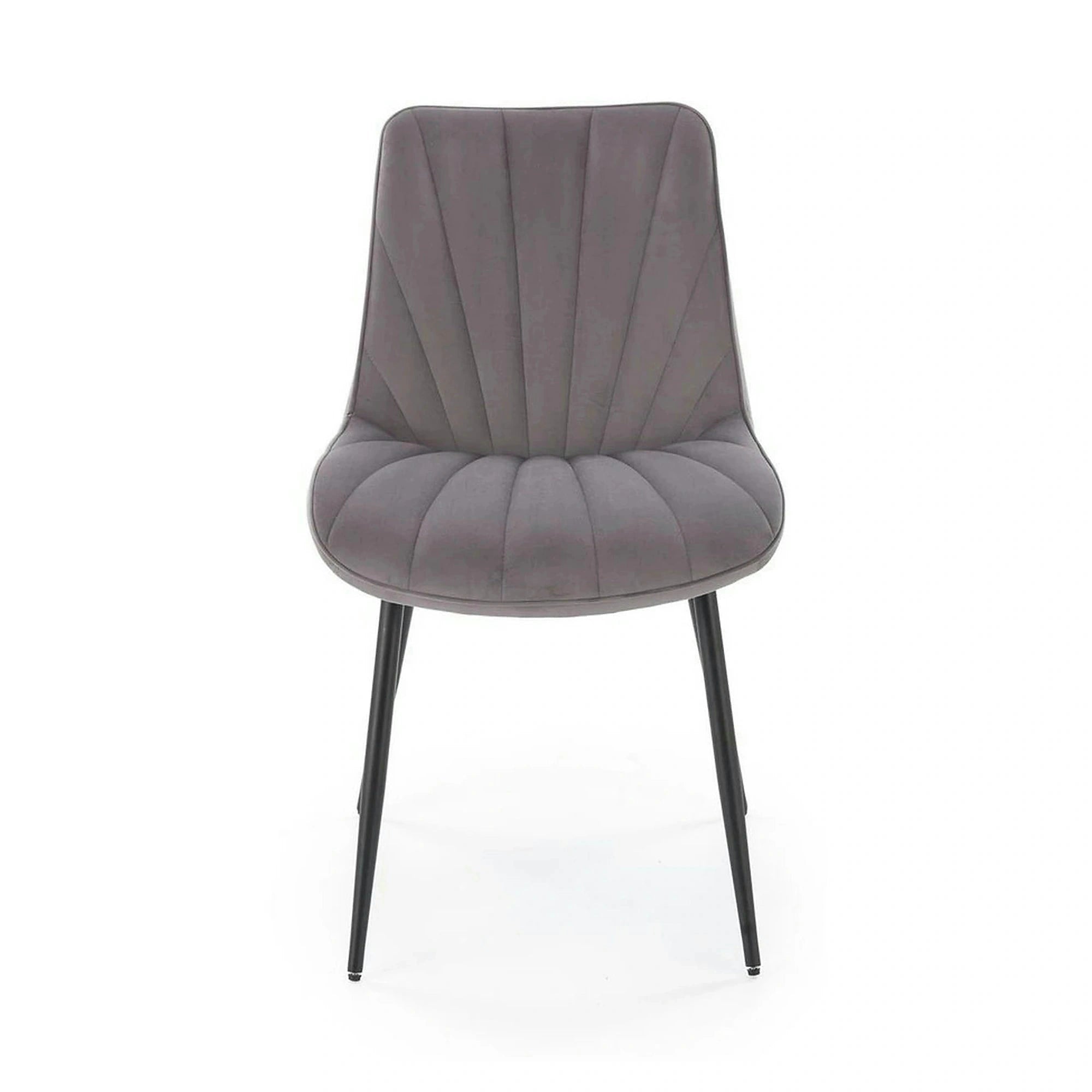 Scaun K589, gri - Bluvel 14, stofa catifelata/otel, 50x63x87 cm