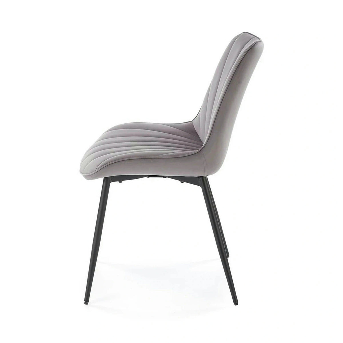 Scaun K589, gri - Bluvel 14, stofa catifelata/otel, 50x63x87 cm