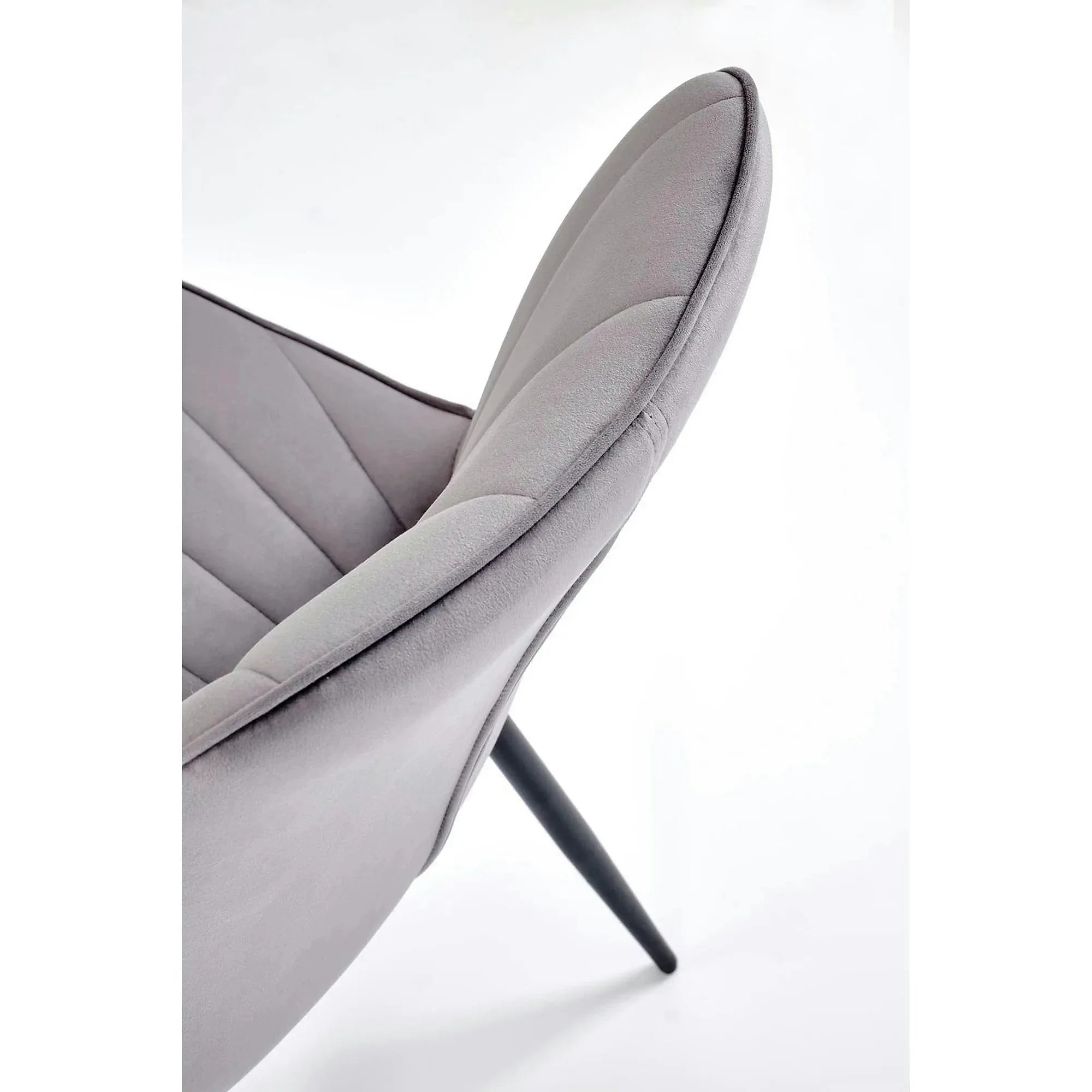 Scaun K589, gri - Bluvel 14, stofa catifelata/otel, 50x63x87 cm
