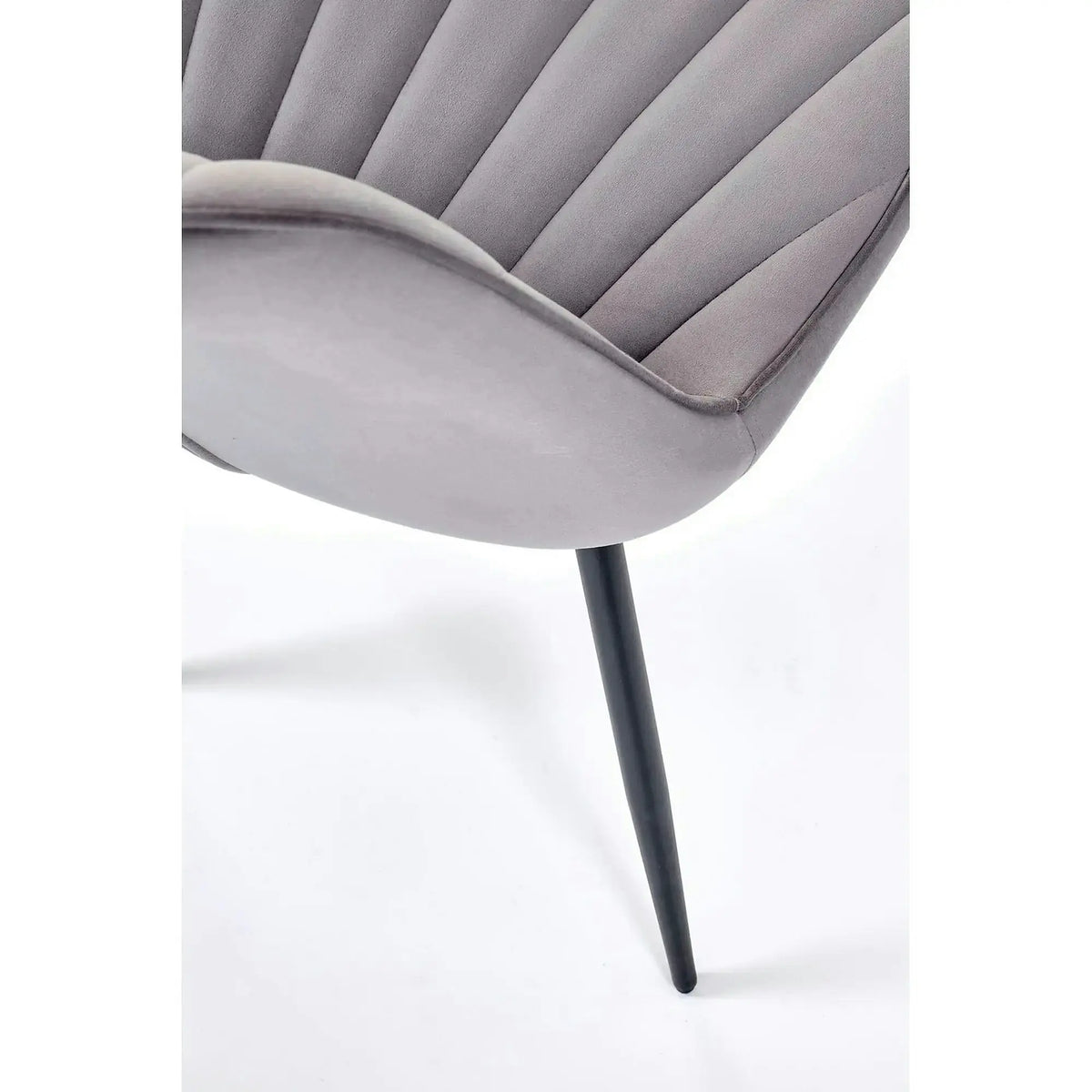 Scaun K589, gri - Bluvel 14, stofa catifelata/otel, 50x63x87 cm