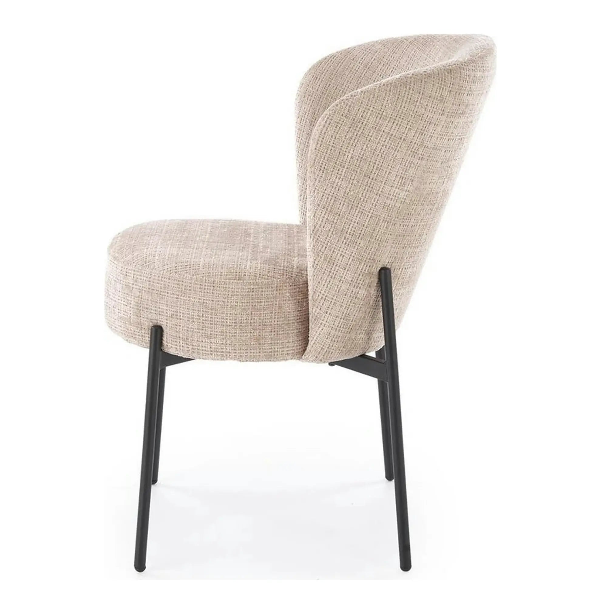 Scaun K590, bej - Cremona 14, stofa catifelata/otel, 55x66x80 cm