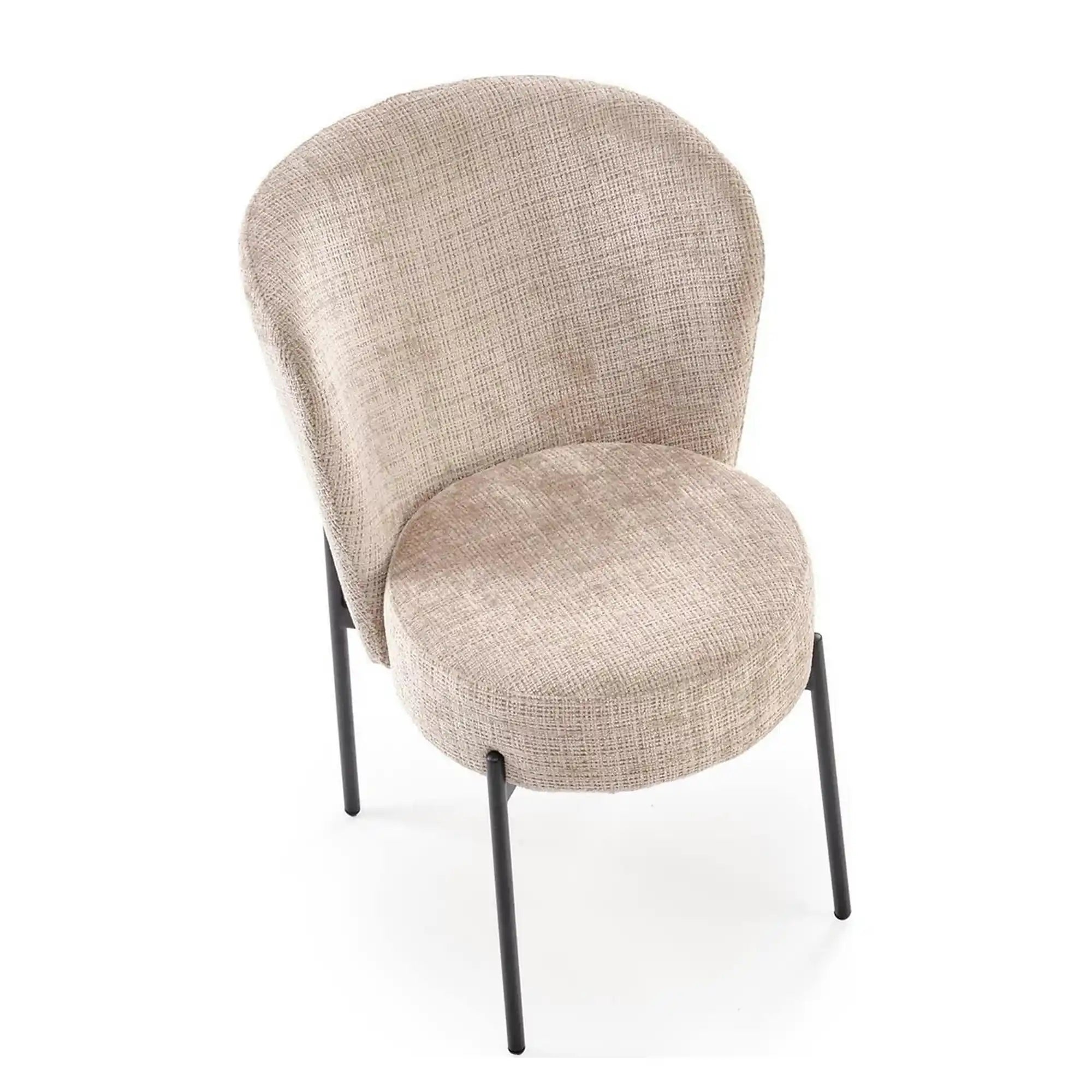 Scaun K590, bej - Cremona 14, stofa catifelata/otel, 55x66x80 cm