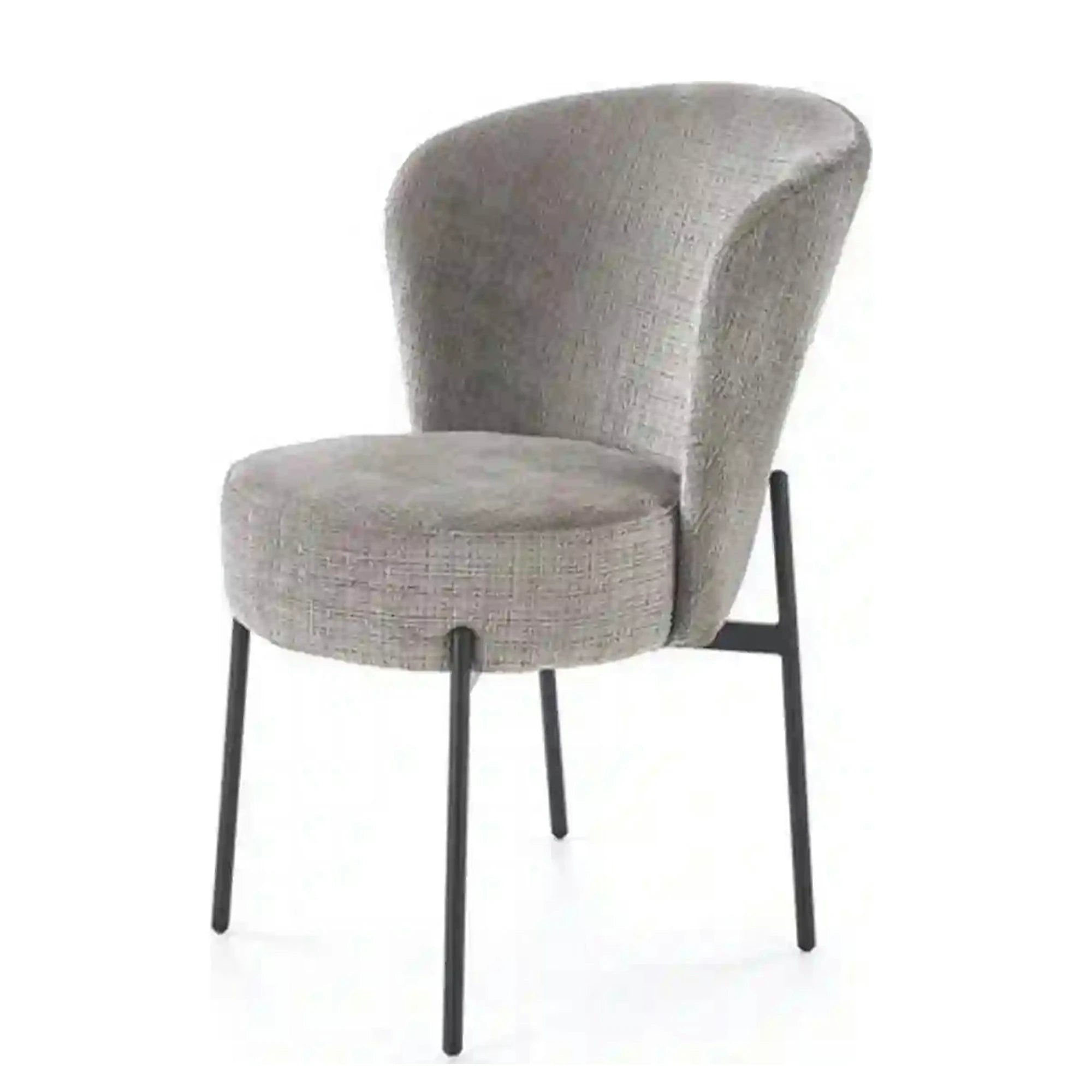 Scaun K590, gri - Cremona 96, stofa catifelata/otel, 55x66x80 cm
