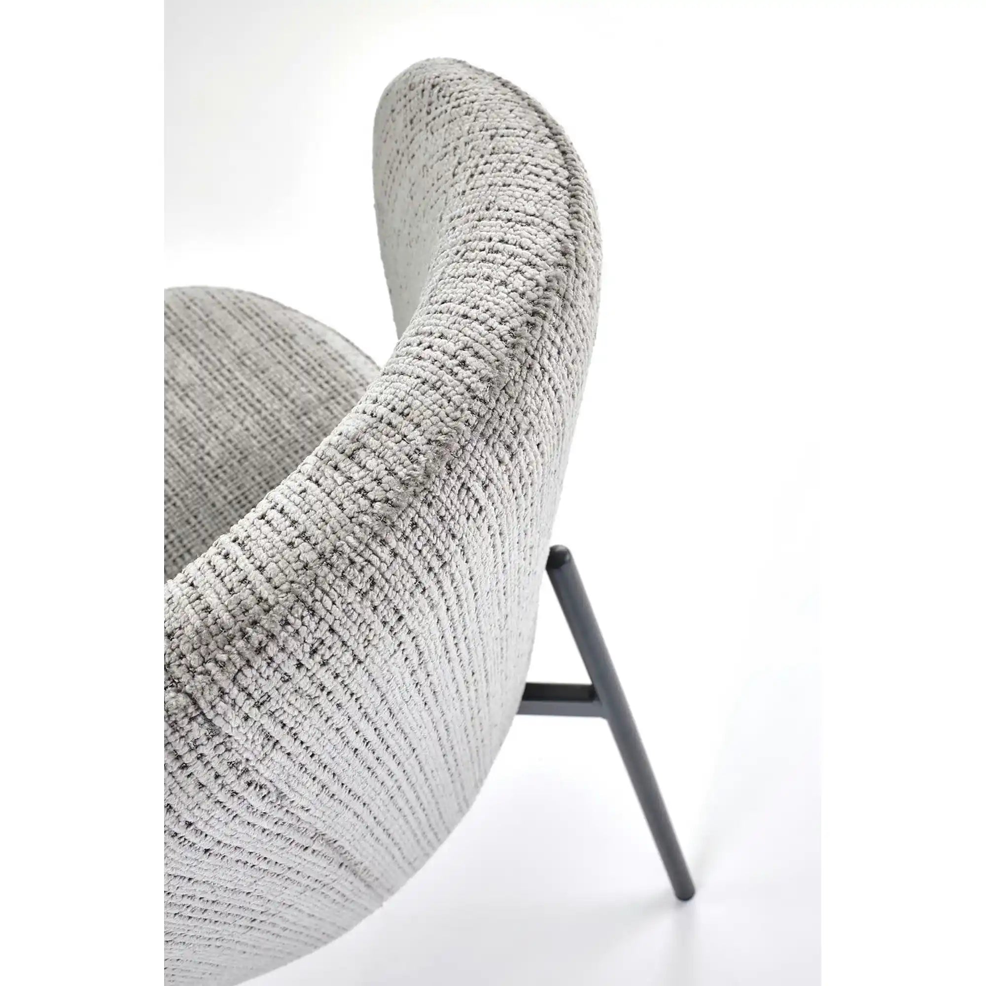 Scaun K590, gri - Cremona 96, stofa catifelata/otel, 55x66x80 cm