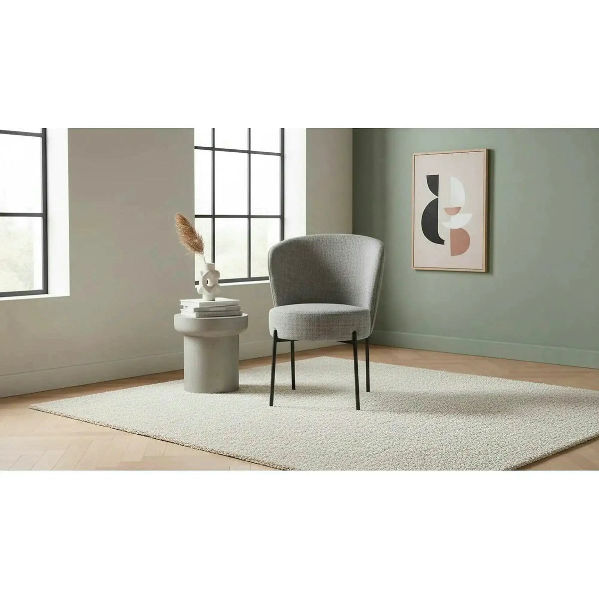 Scaun K590, gri - Cremona 96, stofa catifelata/otel, 55x66x80 cm