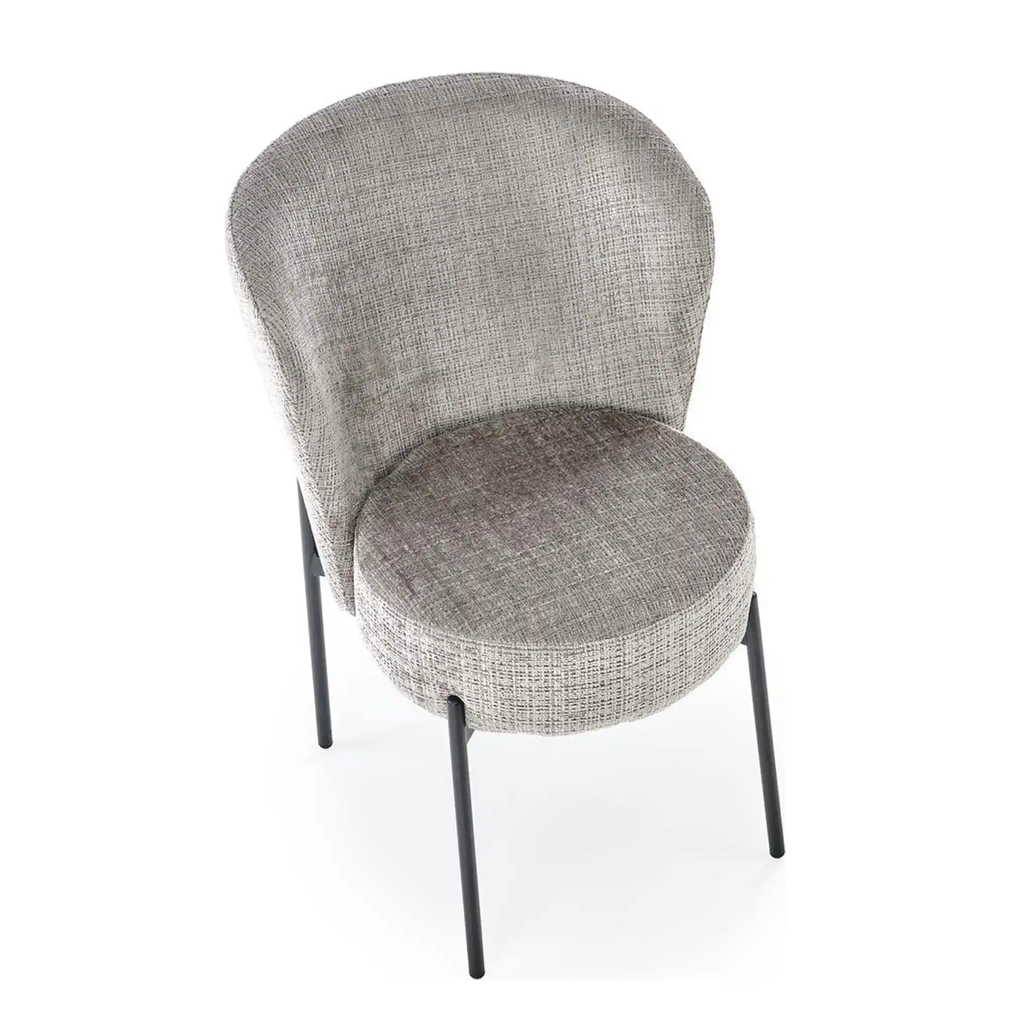 Scaun K590, gri - Cremona 96, stofa catifelata/otel, 55x66x80 cm