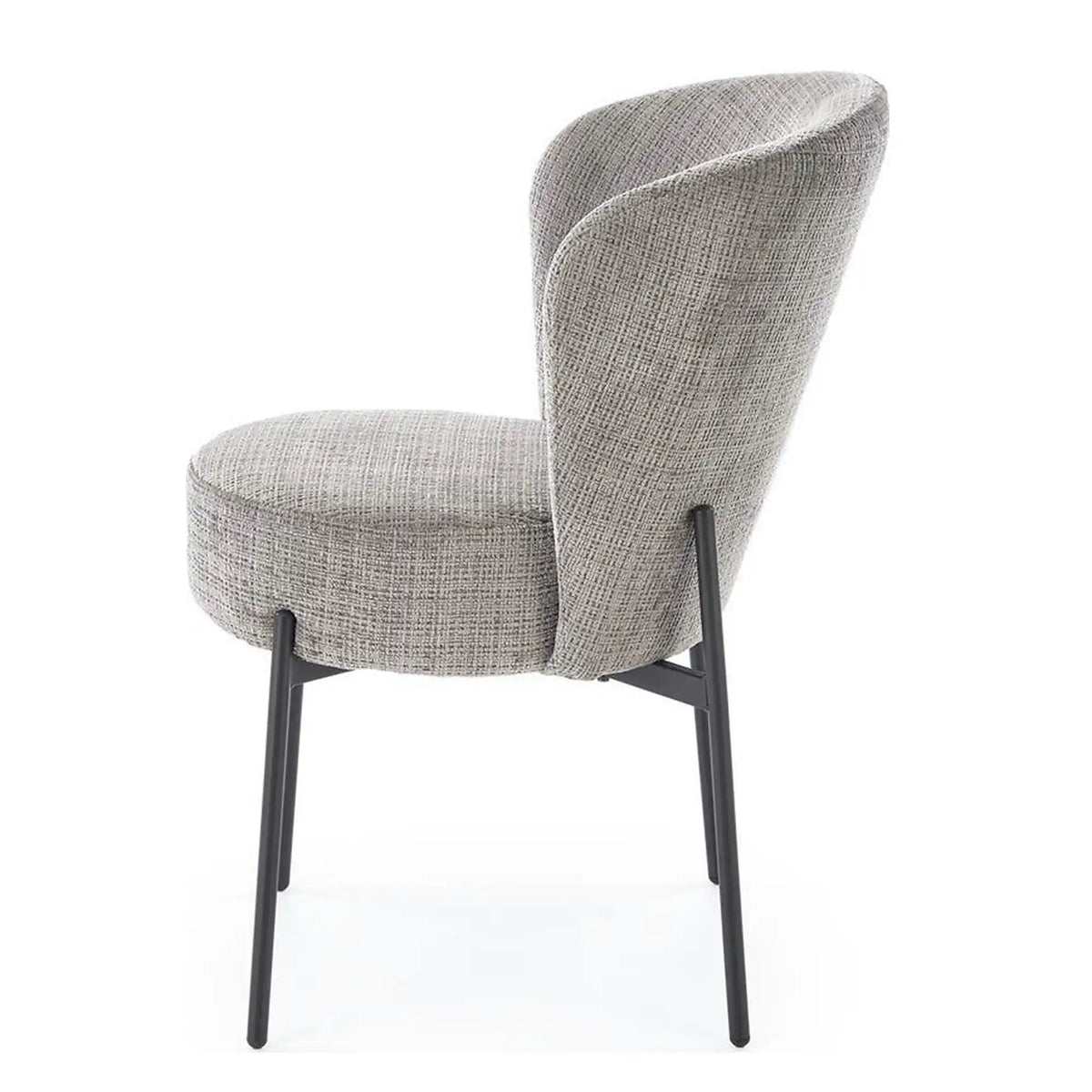 Scaun K590, gri - Cremona 96, stofa catifelata/otel, 55x66x80 cm