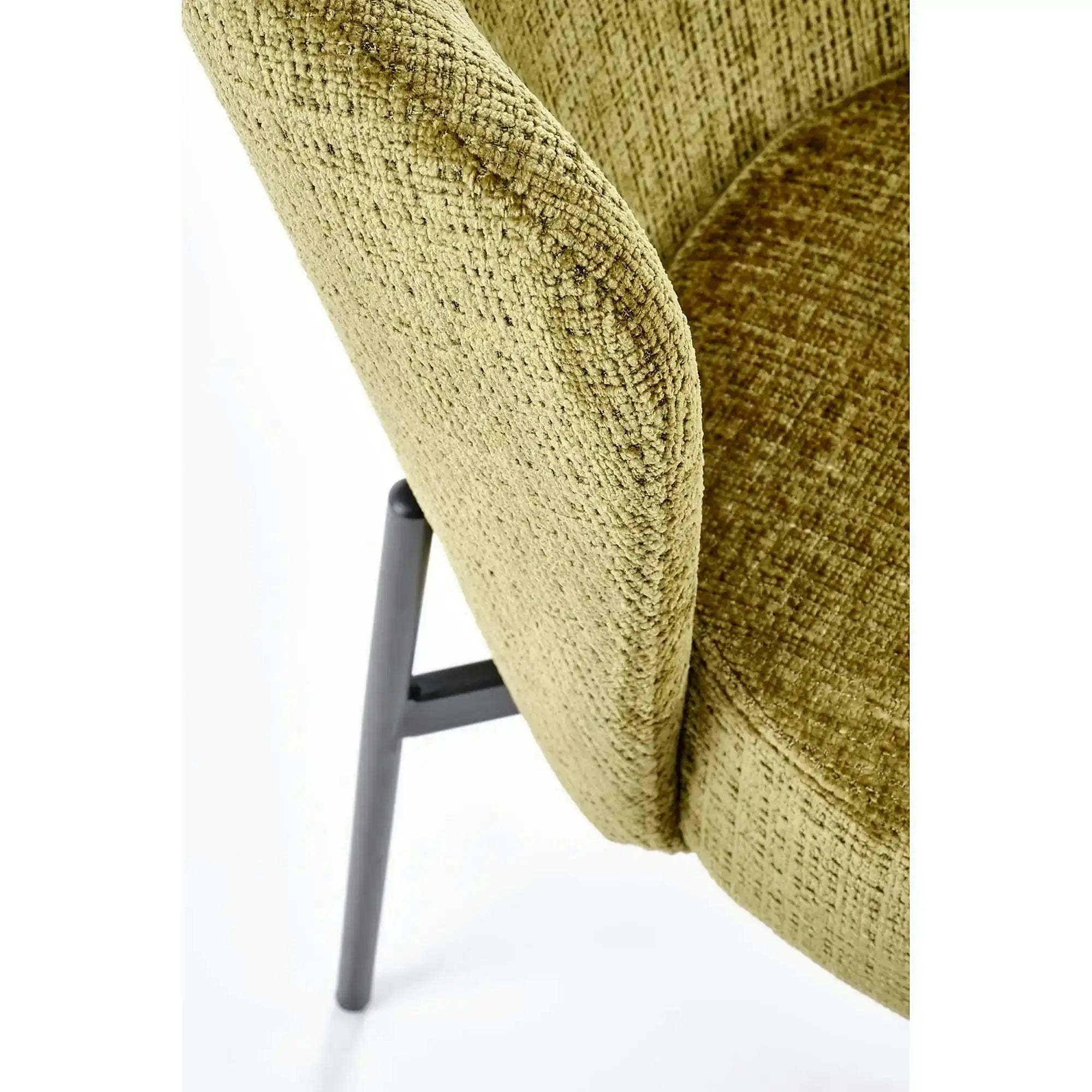 Scaun K590, verde olive - Cremona 38, stofa catifelata/otel, 55x66x80 cm