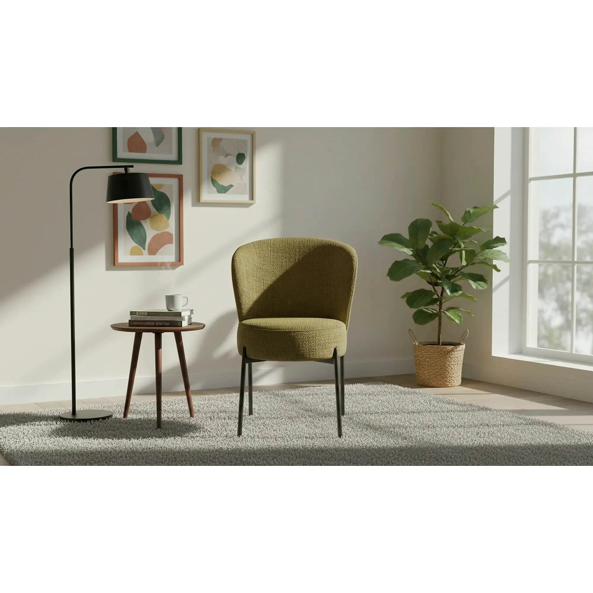 Scaun K590, verde olive - Cremona 38, stofa catifelata/otel, 55x66x80 cm