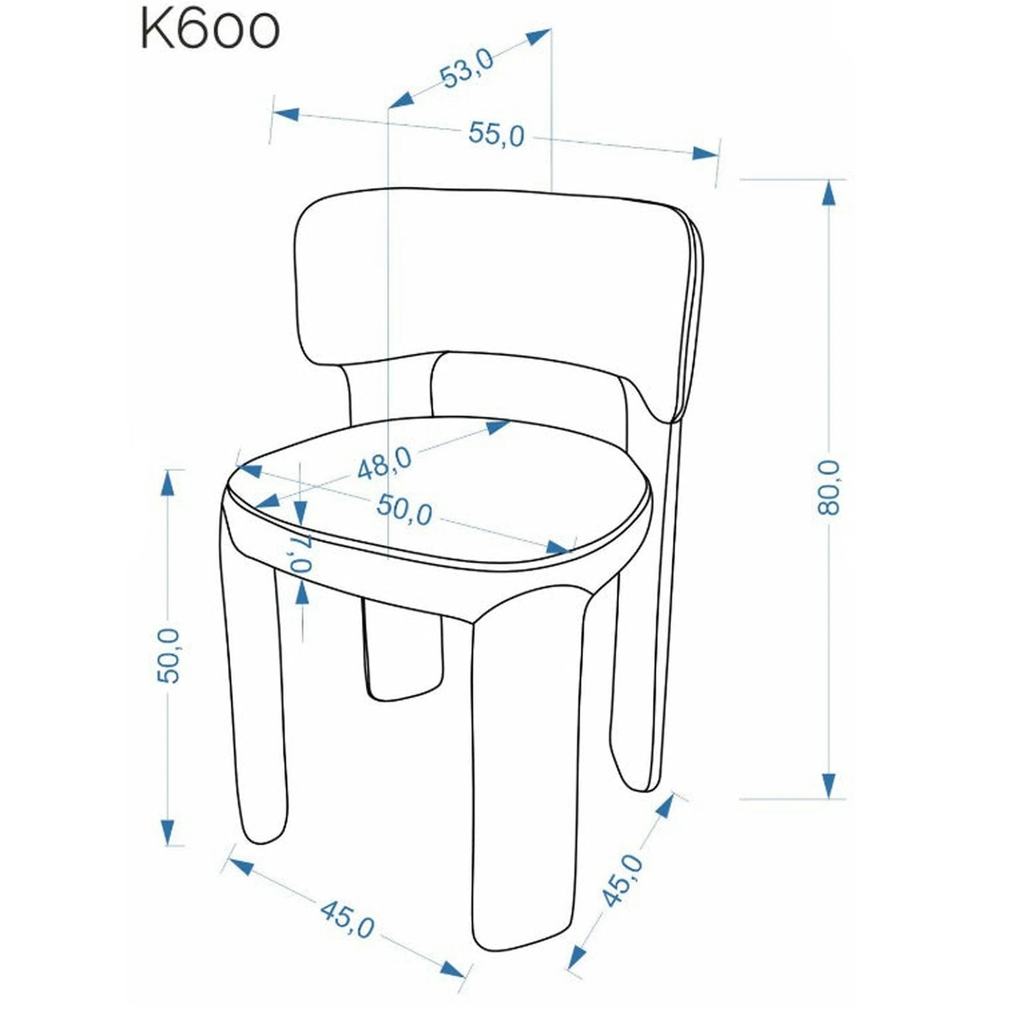 Scaun K600, stofa bej, 55x53x80 cm