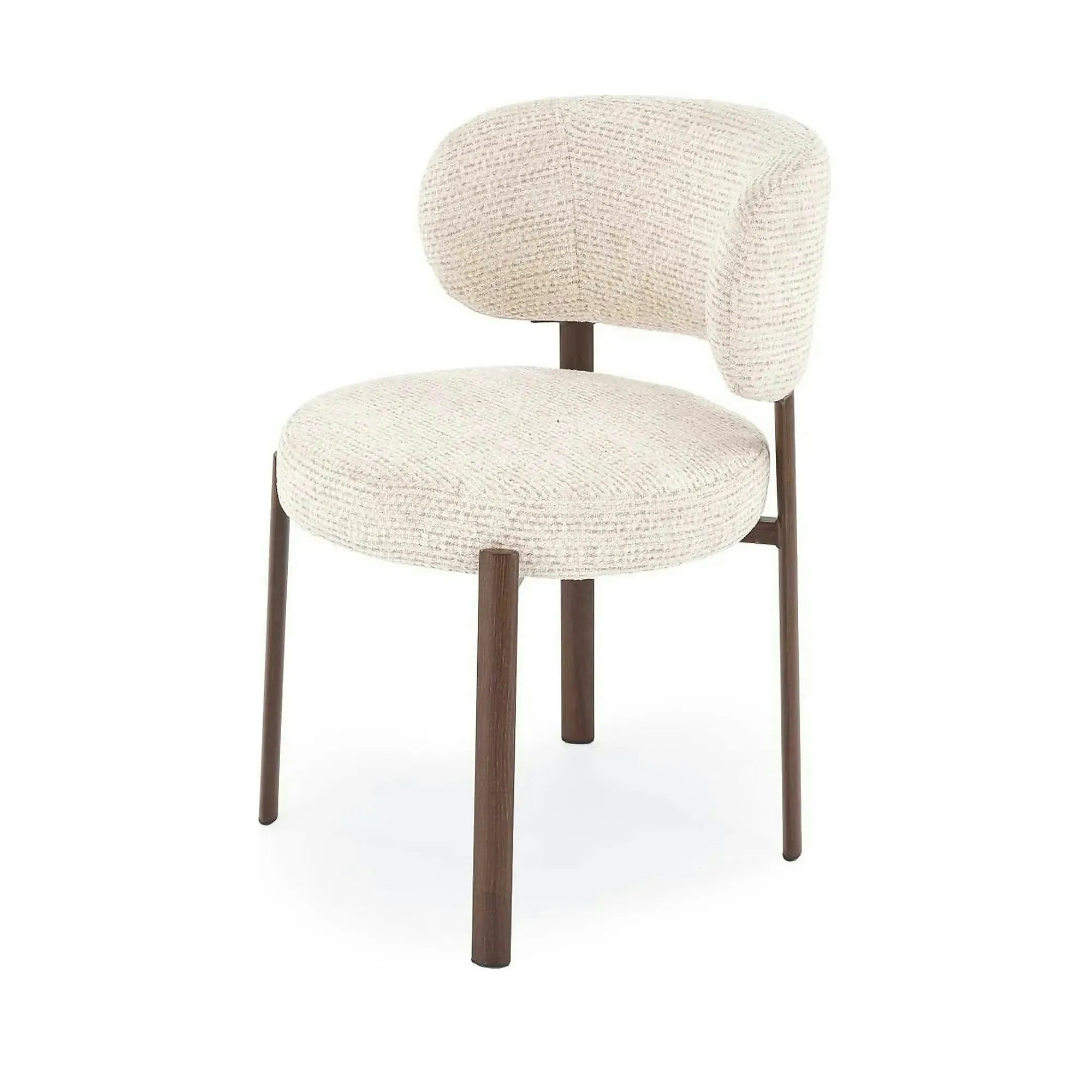 Scaun K605, bej/nuc, stofa/metal, 56x60x80 cm