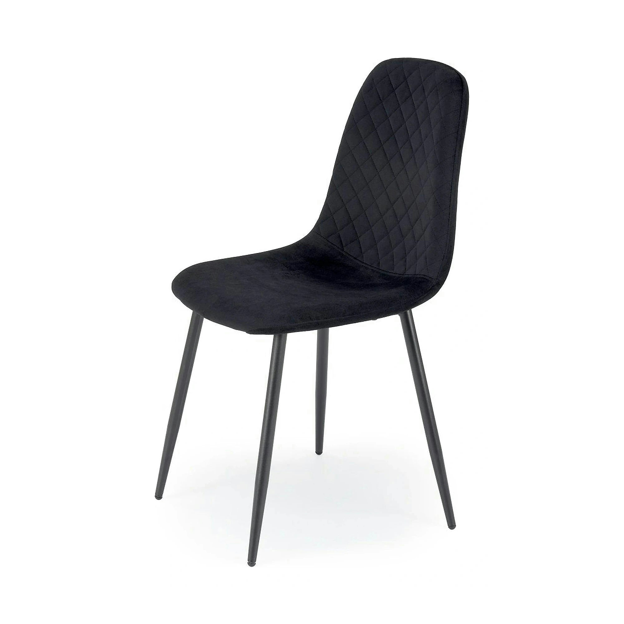Scaun K608, negru, stofa catifelata/metal, 45x52x88 cm