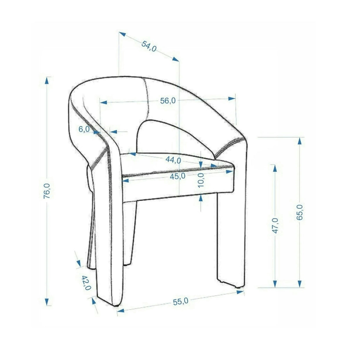 Scaun K612, stofa buclata bej, 56x54x76 cm